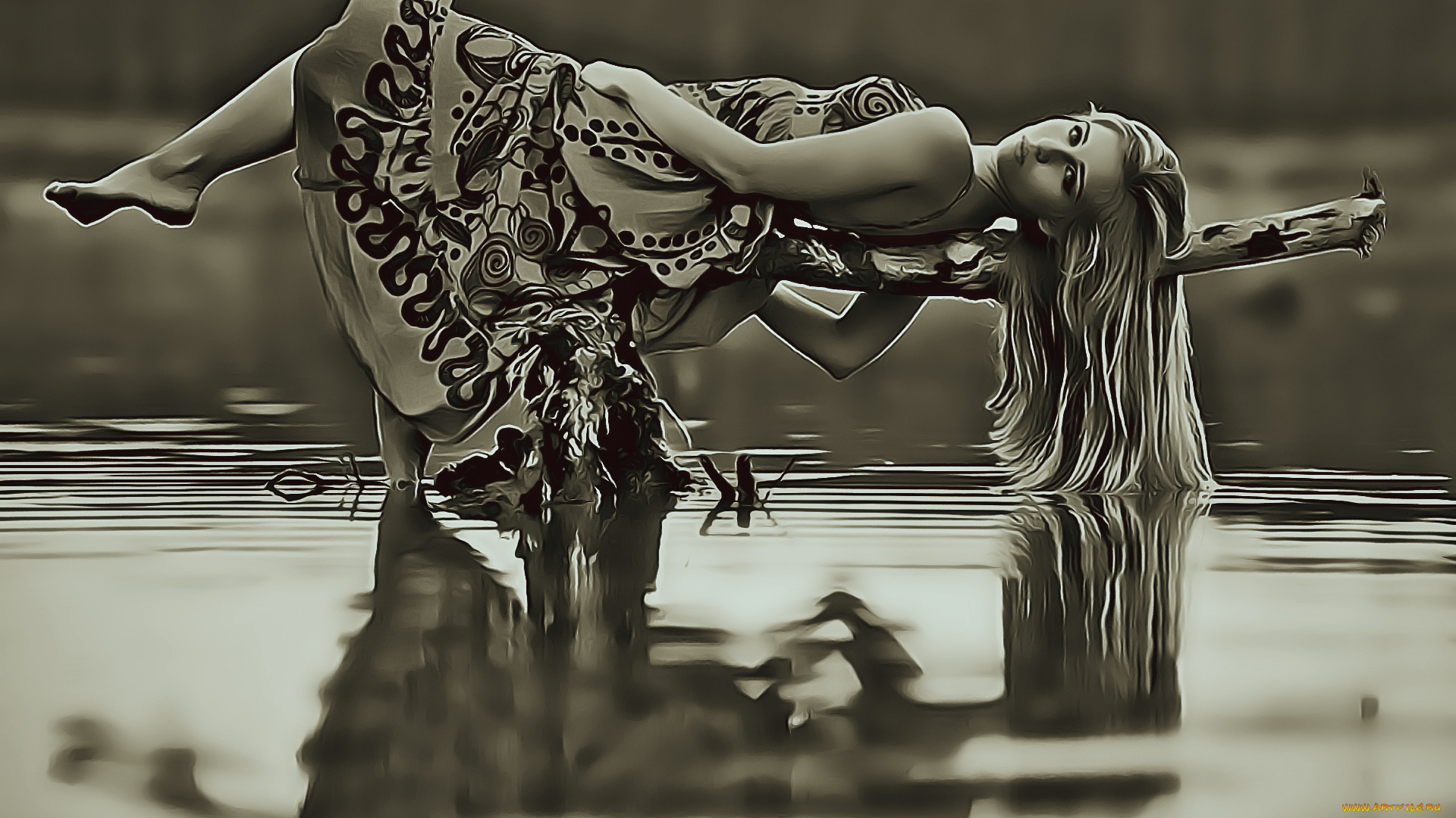 календари, компьютерный, дизайн, водоем, девушка, лежать, природа, женщина, calendar, 2019