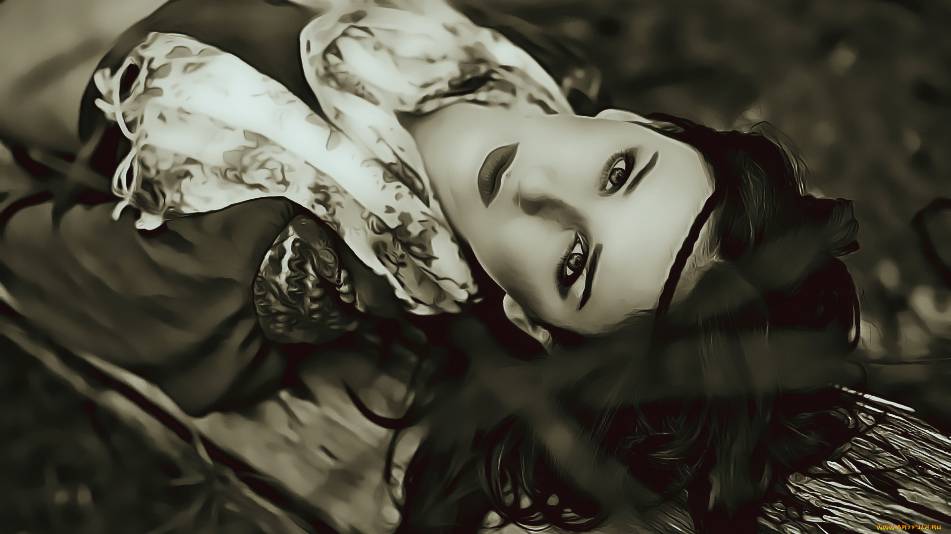 календари, компьютерный, дизайн, взгляд, лежать, женщина, calendar, 2019, девушка