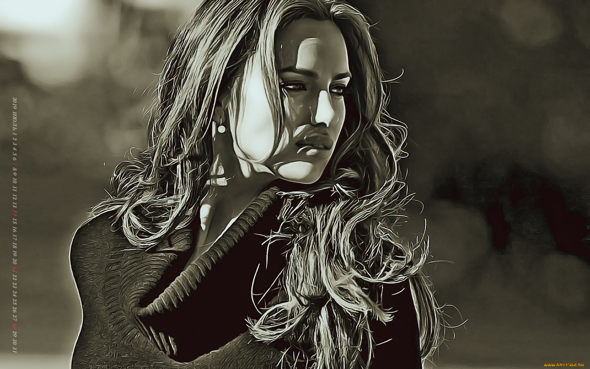 календари, компьютерный, дизайн, 2019, calendar, женщина, девушка