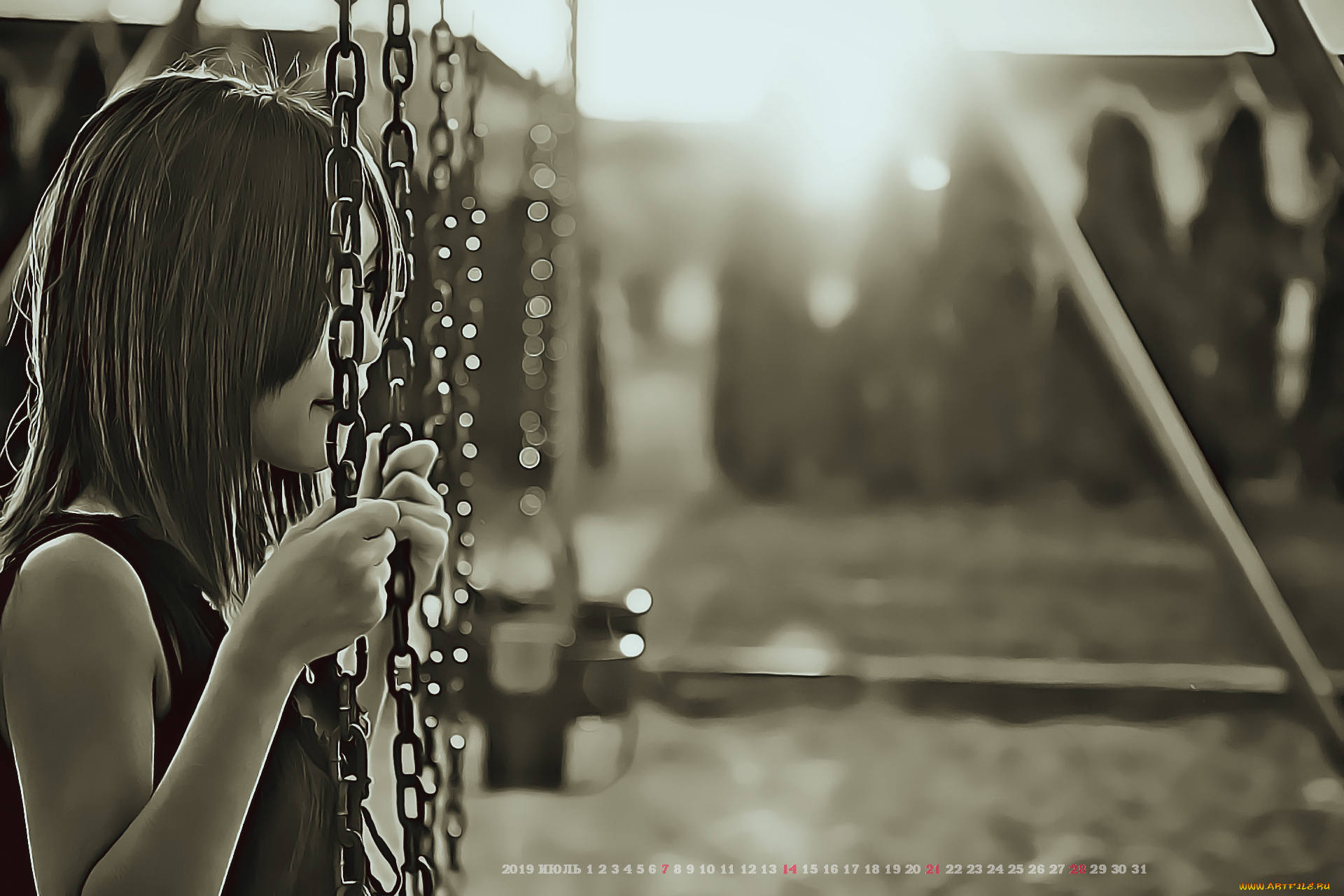 календари, компьютерный, дизайн, качели, женщина, calendar, 2019, цепь, профиль, девушка, азиатка