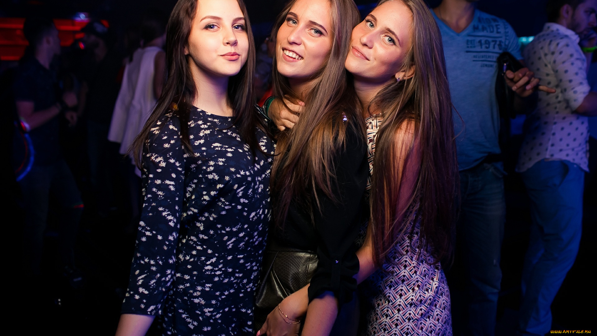 девушки, -, группа, девушек, красивая, девушка, ночной, клуб