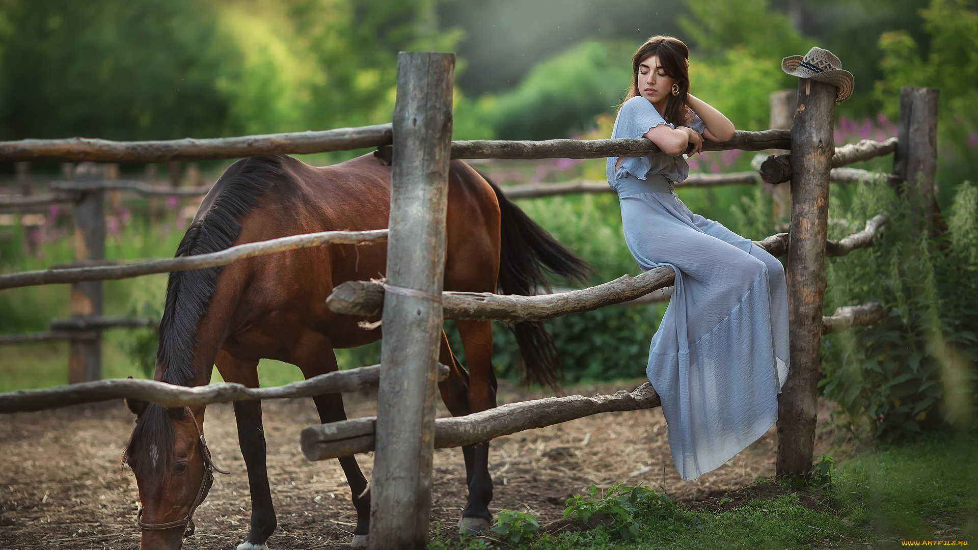 девушки, -, брюнетки, , шатенки, девушка, ограда, лошадь, фотограф, анастасия, бармина, photar