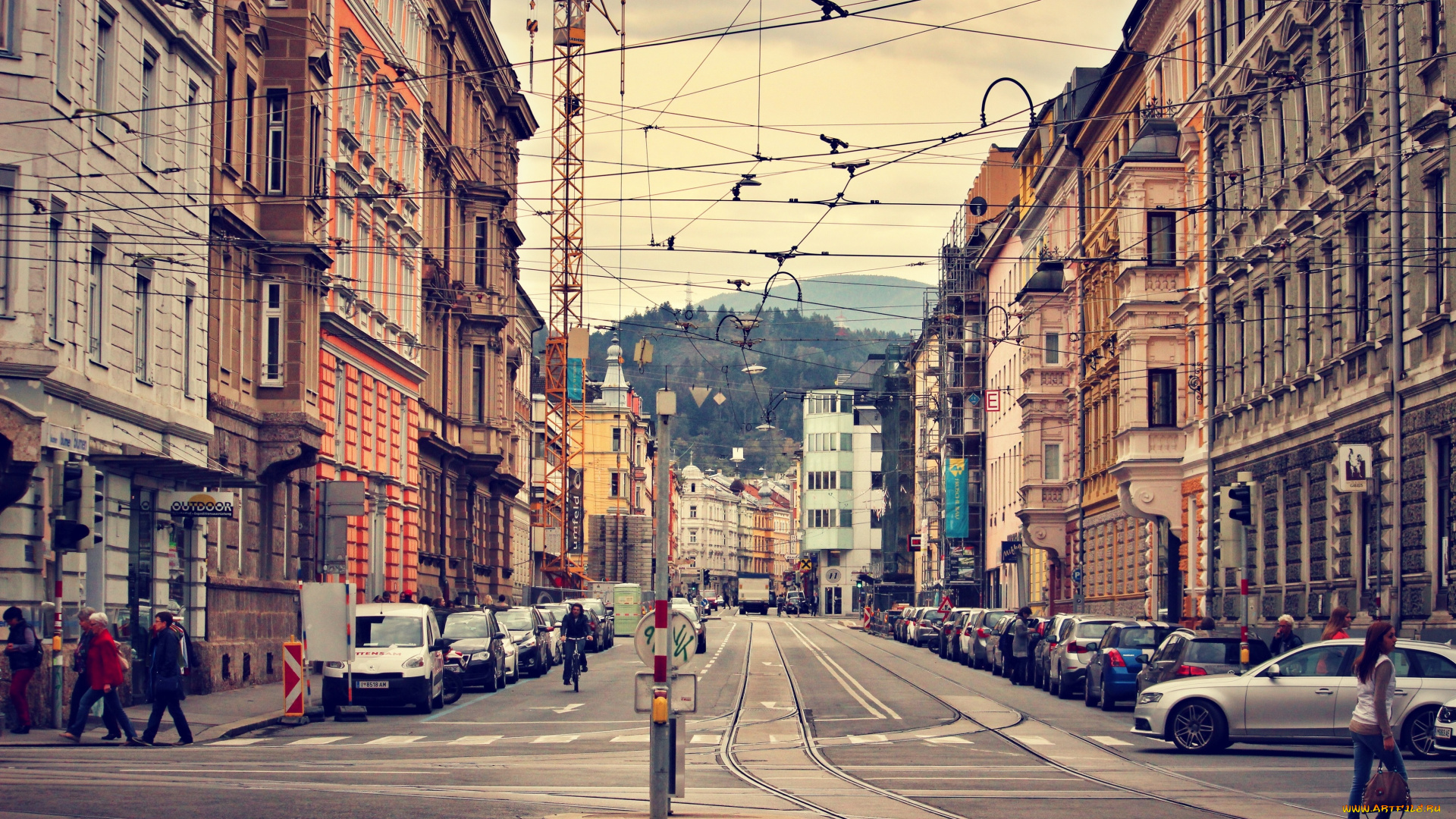 города, -, улицы, , площади, , набережные, иннсбрук, австрия, административный, центр, тироль, альпы