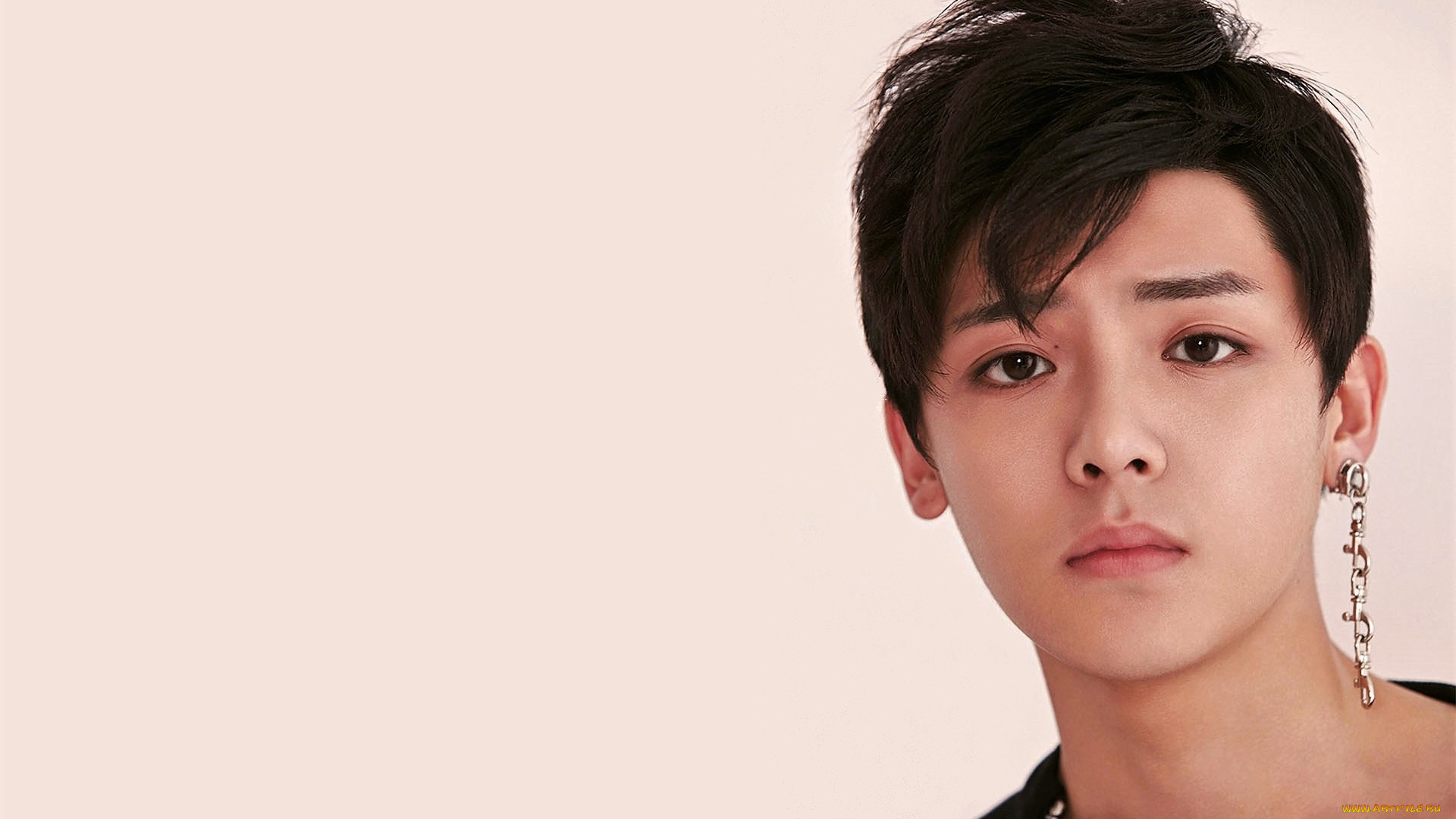 мужчины, hou, ming, hao, актер, лицо, серьга
