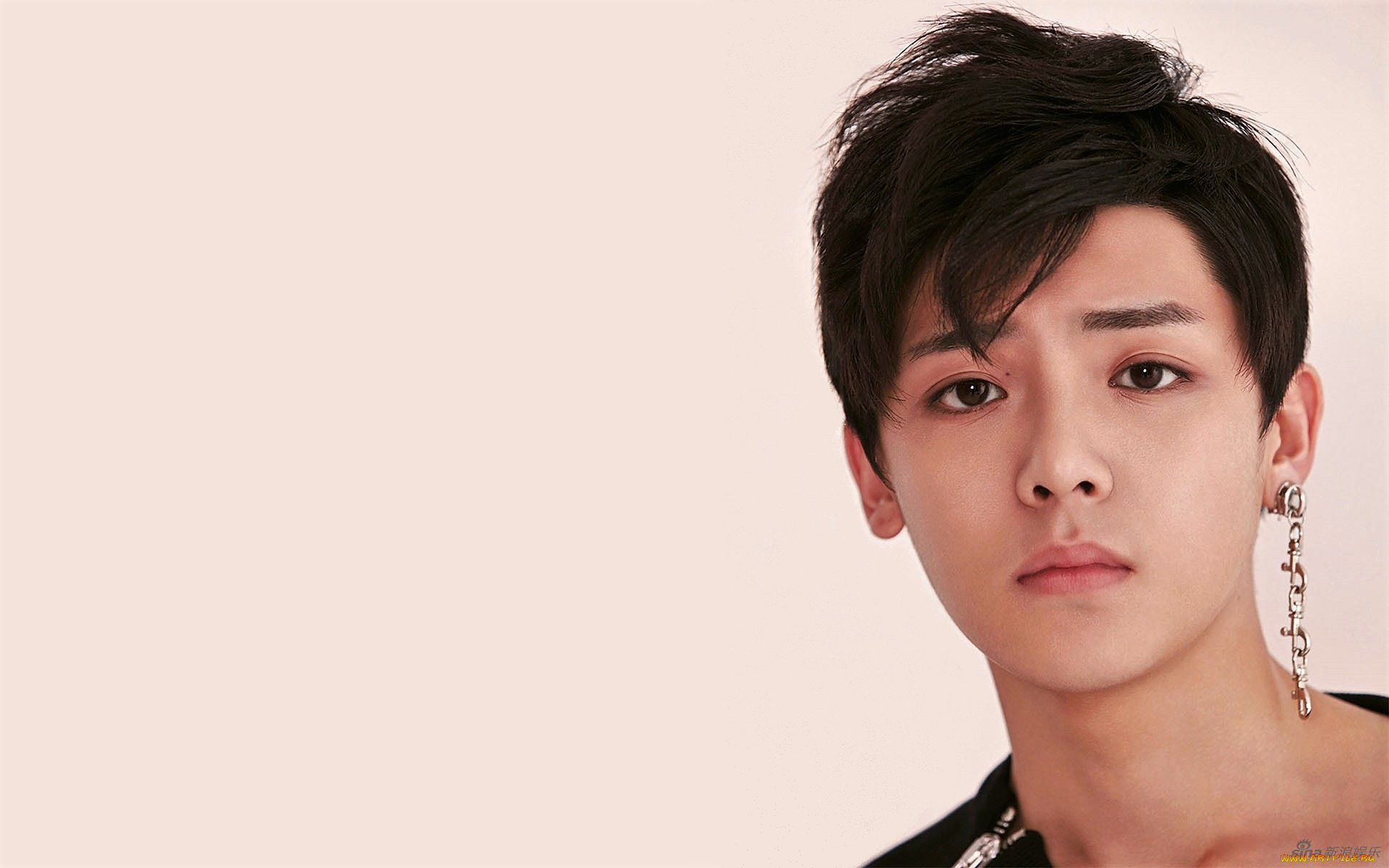 мужчины, hou, ming, hao, актер, лицо, серьга