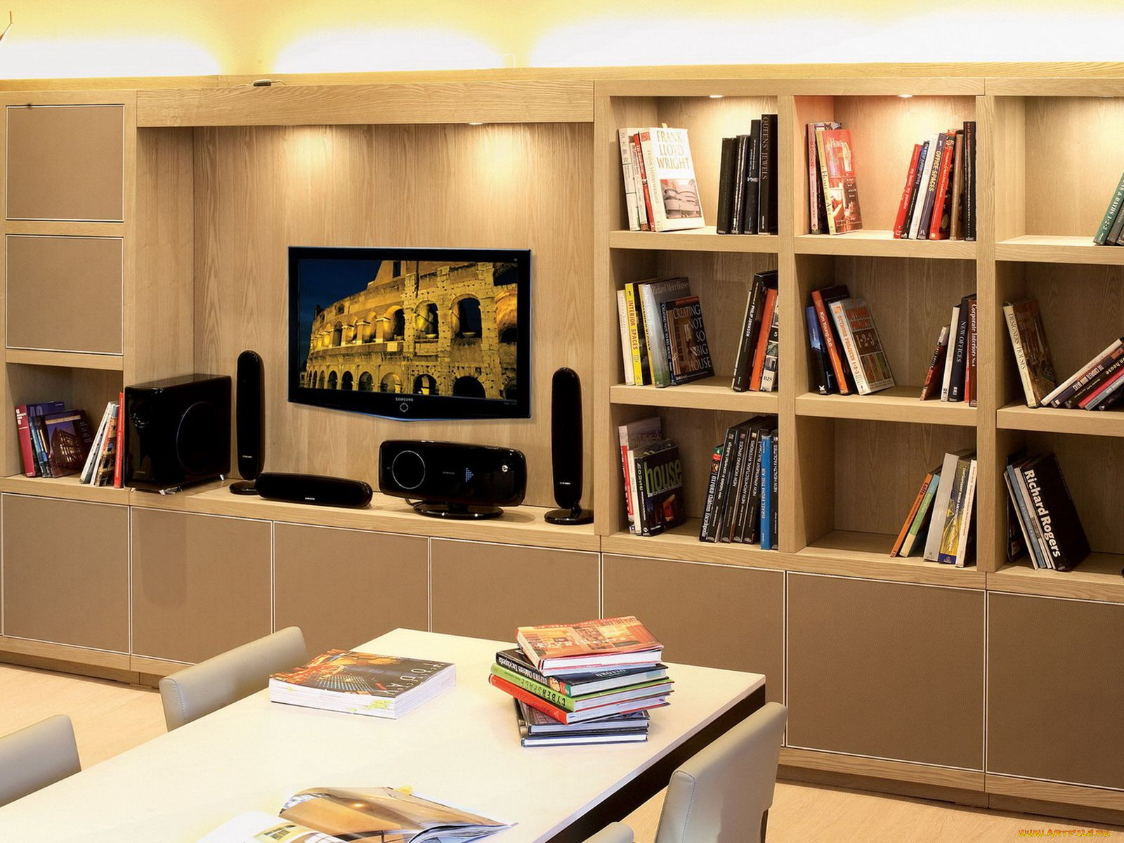 интерьер, кабинет, библиотека, офис