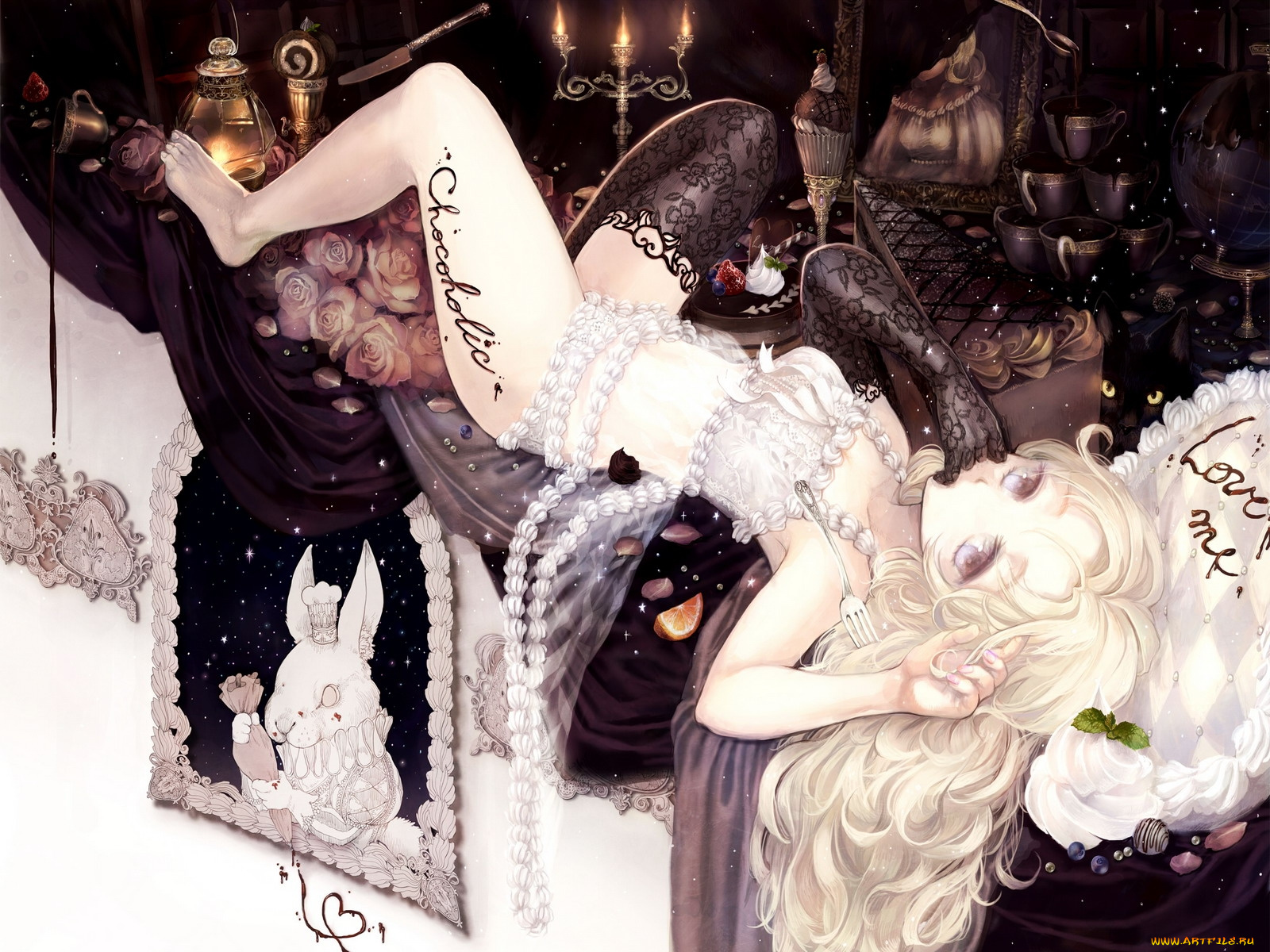 аниме, *unknown, другое, шоколад, девушка