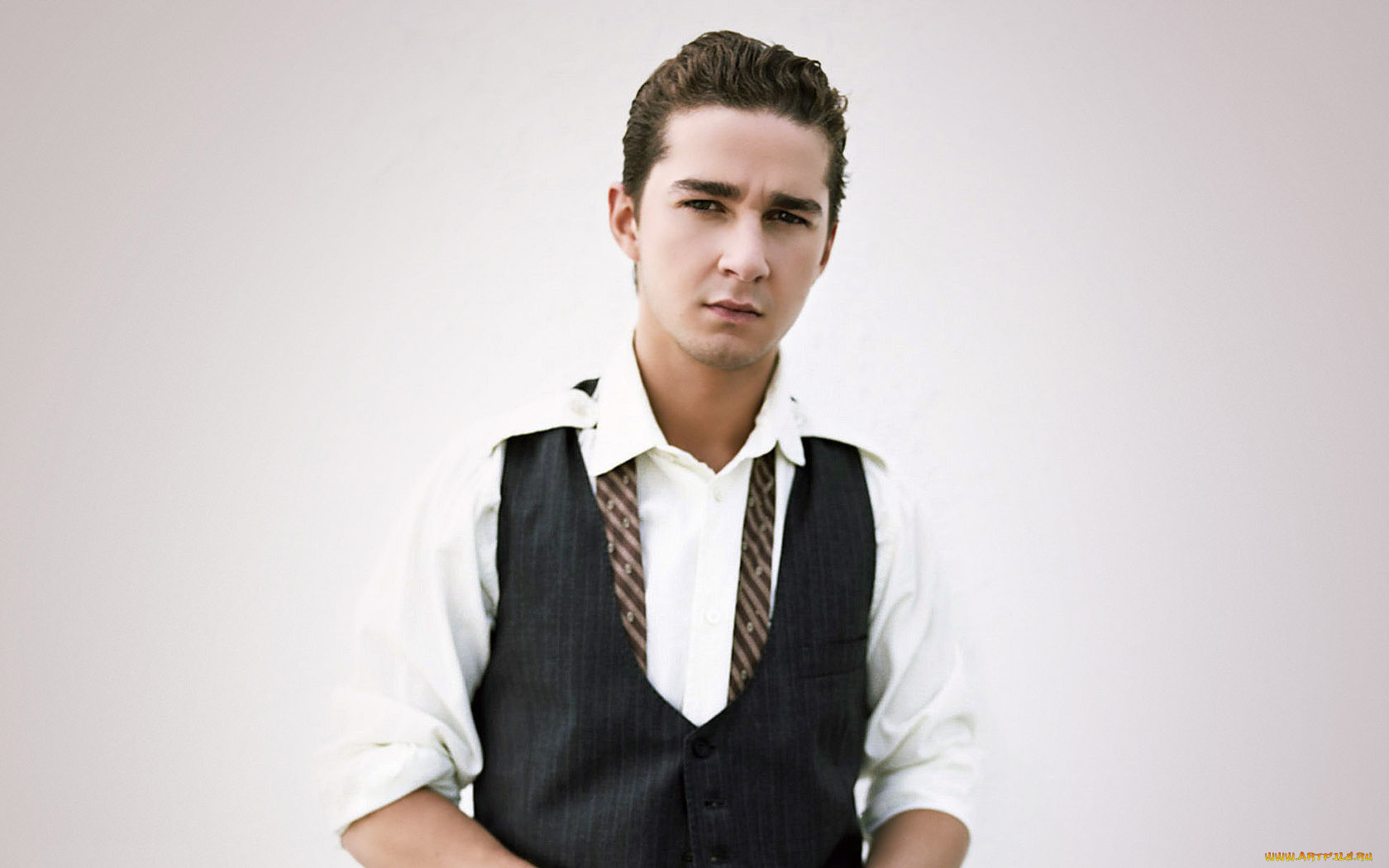 мужчины, shia, labeouf, галстук, жилетка