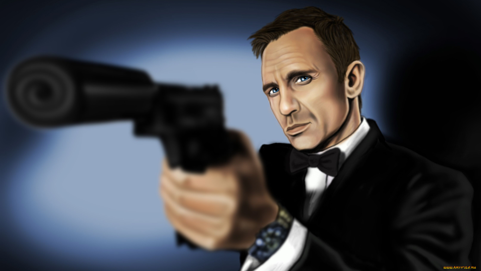 рисованные, люди, james, bond