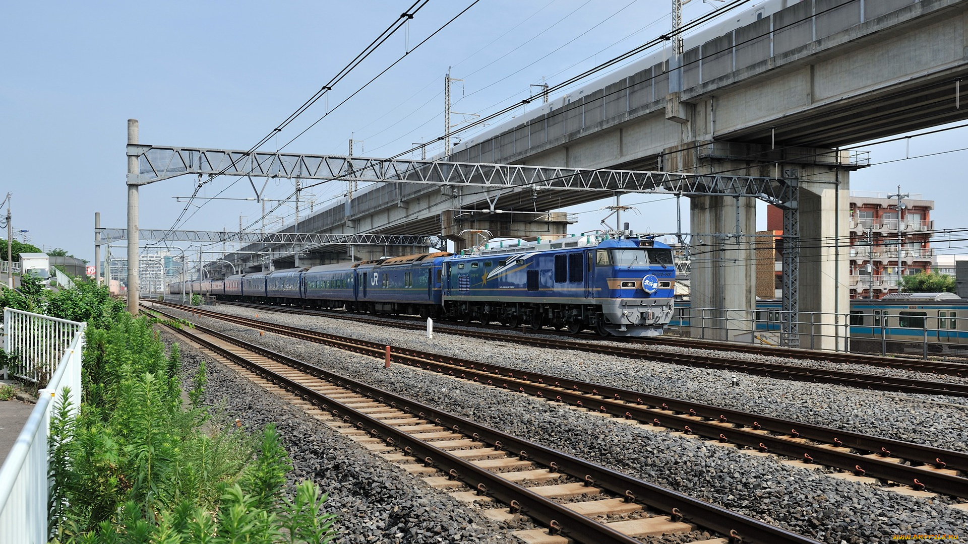 техника, поезда, мост, поезд