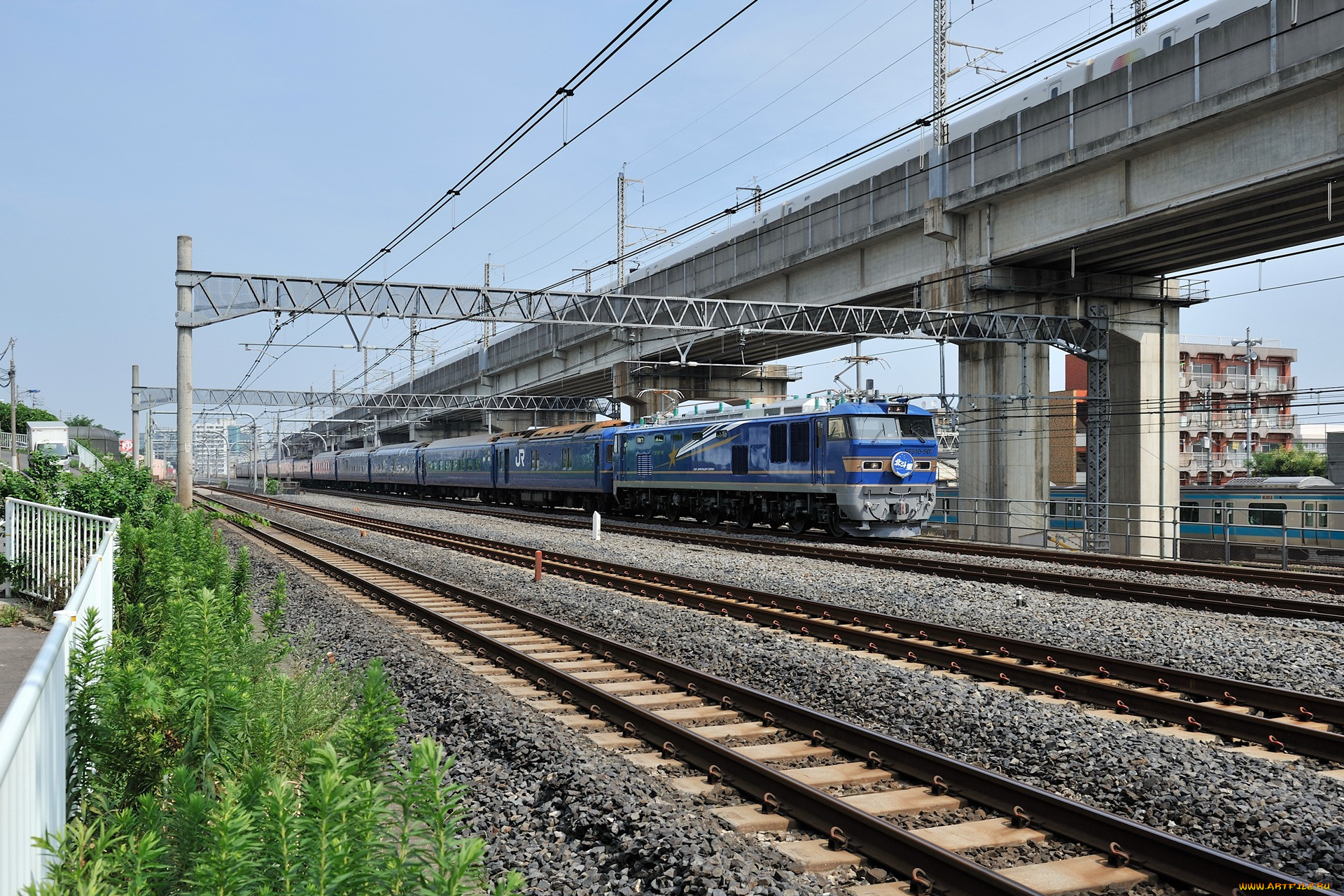 техника, поезда, мост, поезд