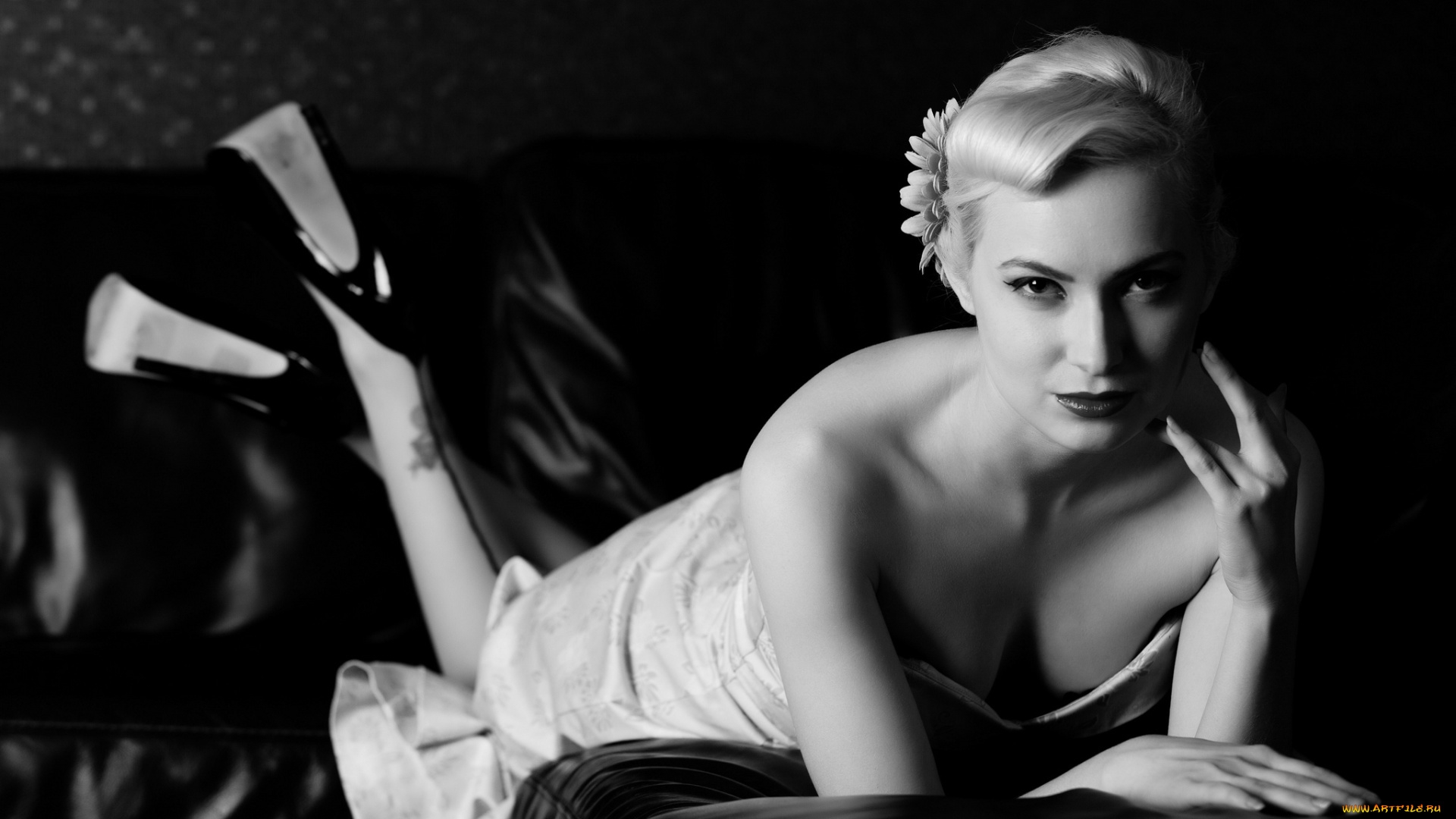 -Unsort, Черно-белые, обои, девушки, unsort, Черно, белые, обои, взгляд, прическа