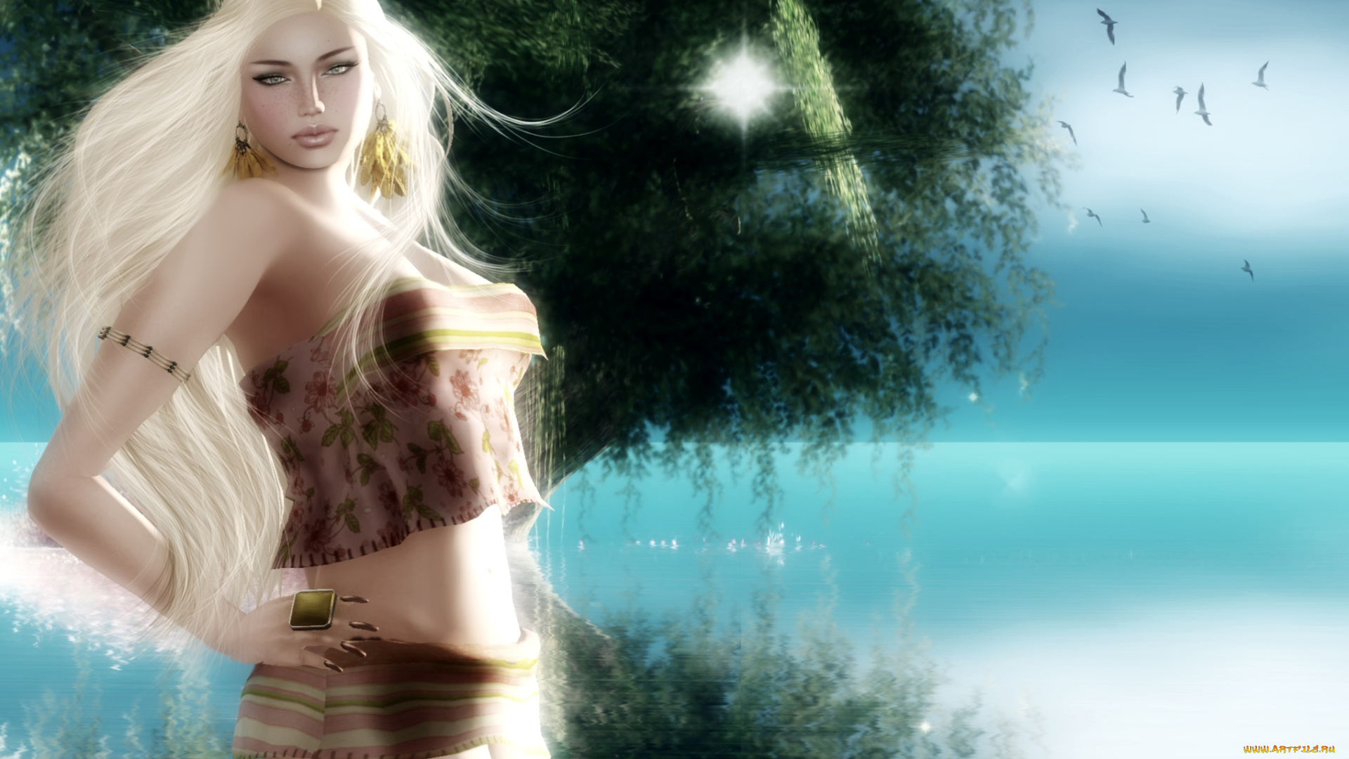 3д, графика, people, люди, блондинка