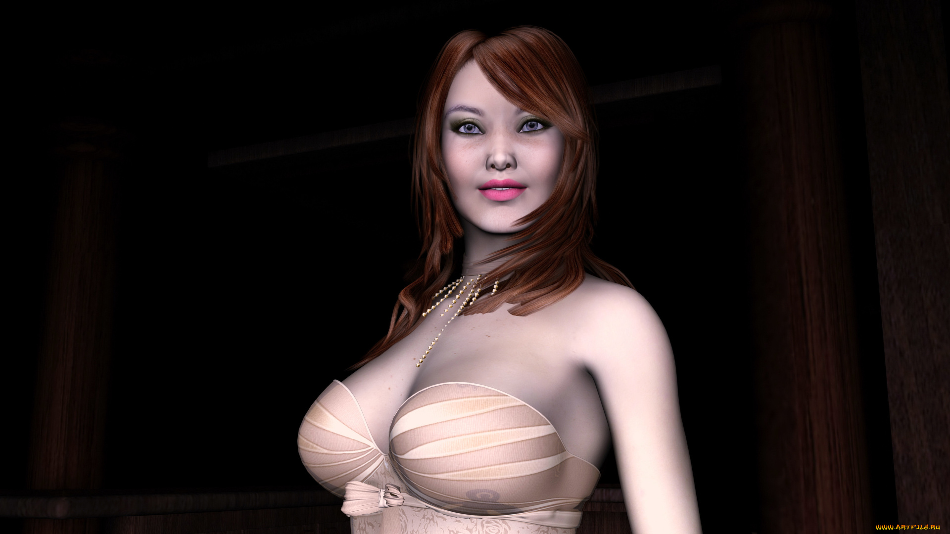 3д, графика, people, люди, девушка, улыбка