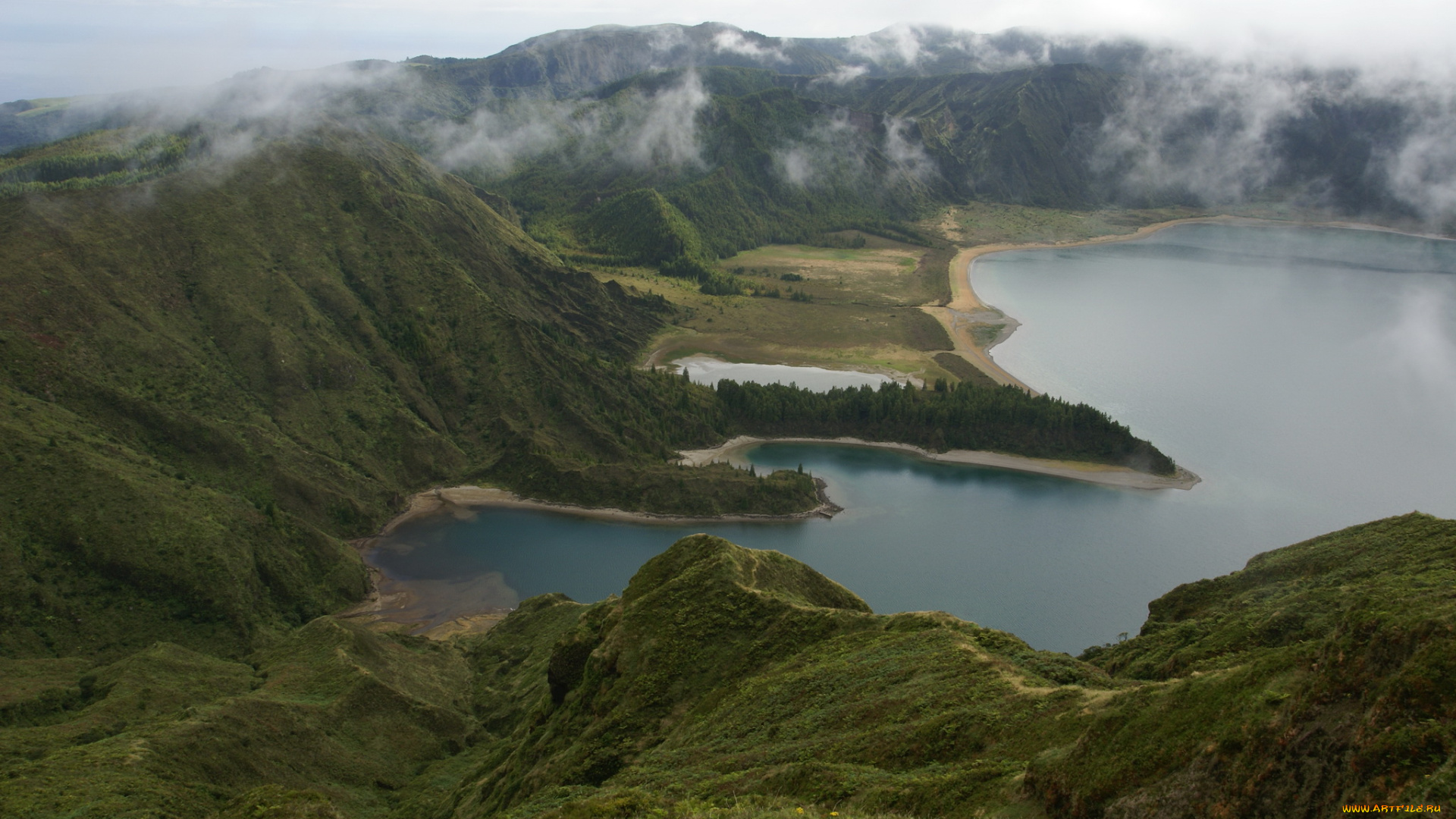 азорские, острова, природа, реки, озера, горы, озеро