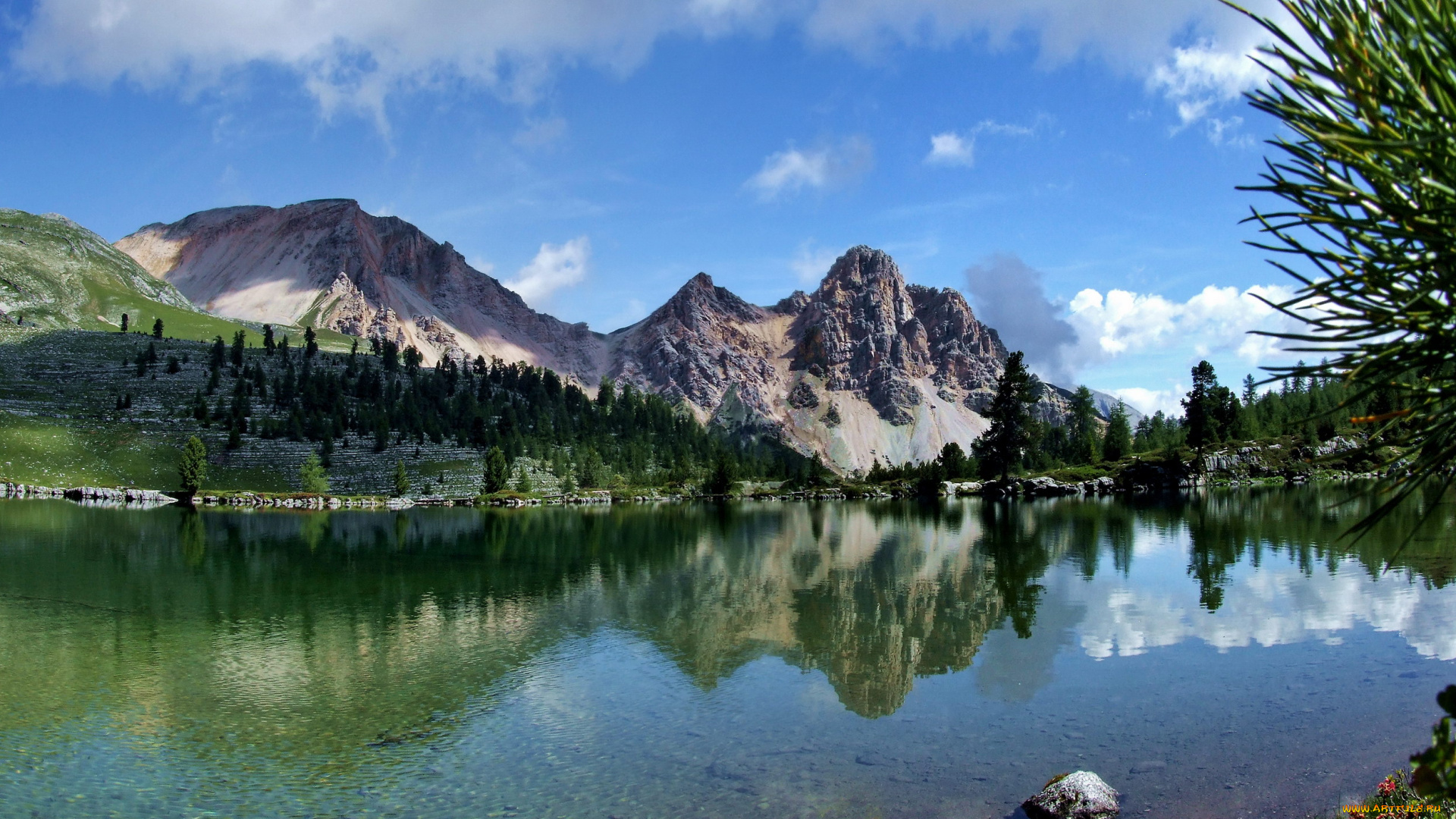 lago, verde, природа, реки, озера, лес, горы, озеро, отражение, облака