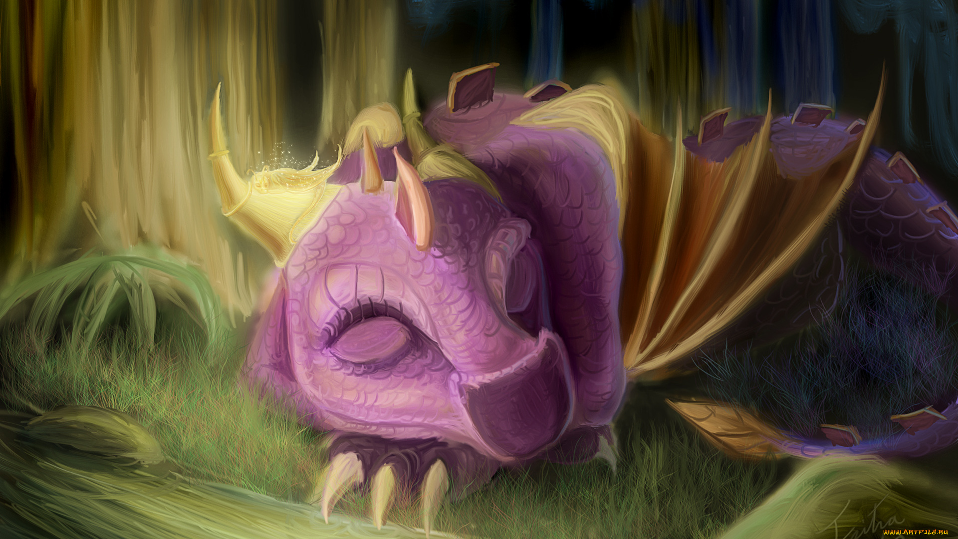 рисованные, животные, сказочные, мифические, дракон