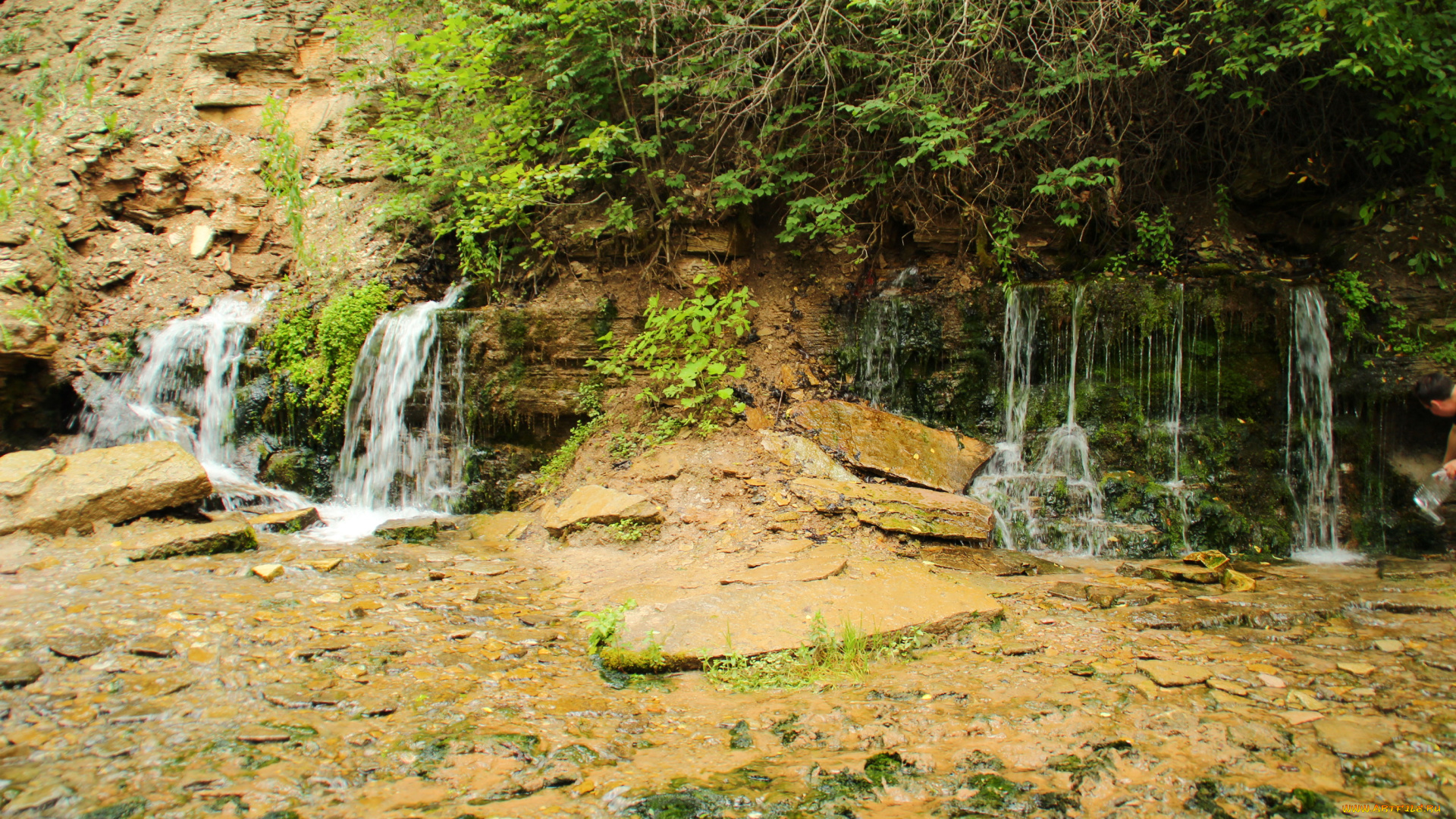 россия, изборск, словенские, ключи, природа, водопады, лес, горы