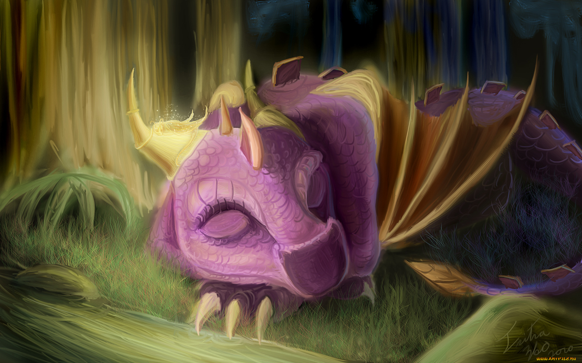 рисованные, животные, сказочные, мифические, дракон