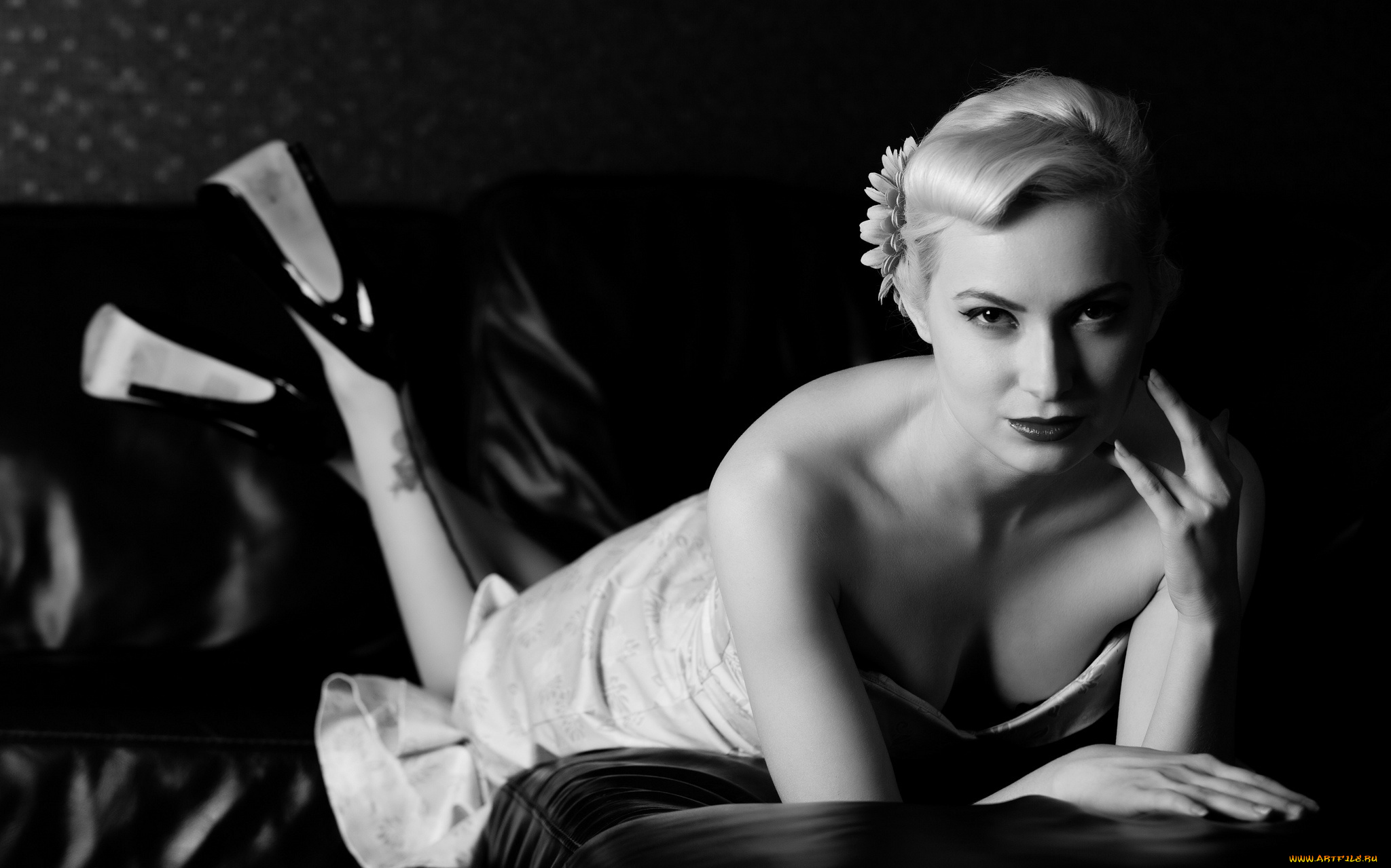 -Unsort, Черно-белые, обои, девушки, unsort, Черно, белые, обои, взгляд, прическа