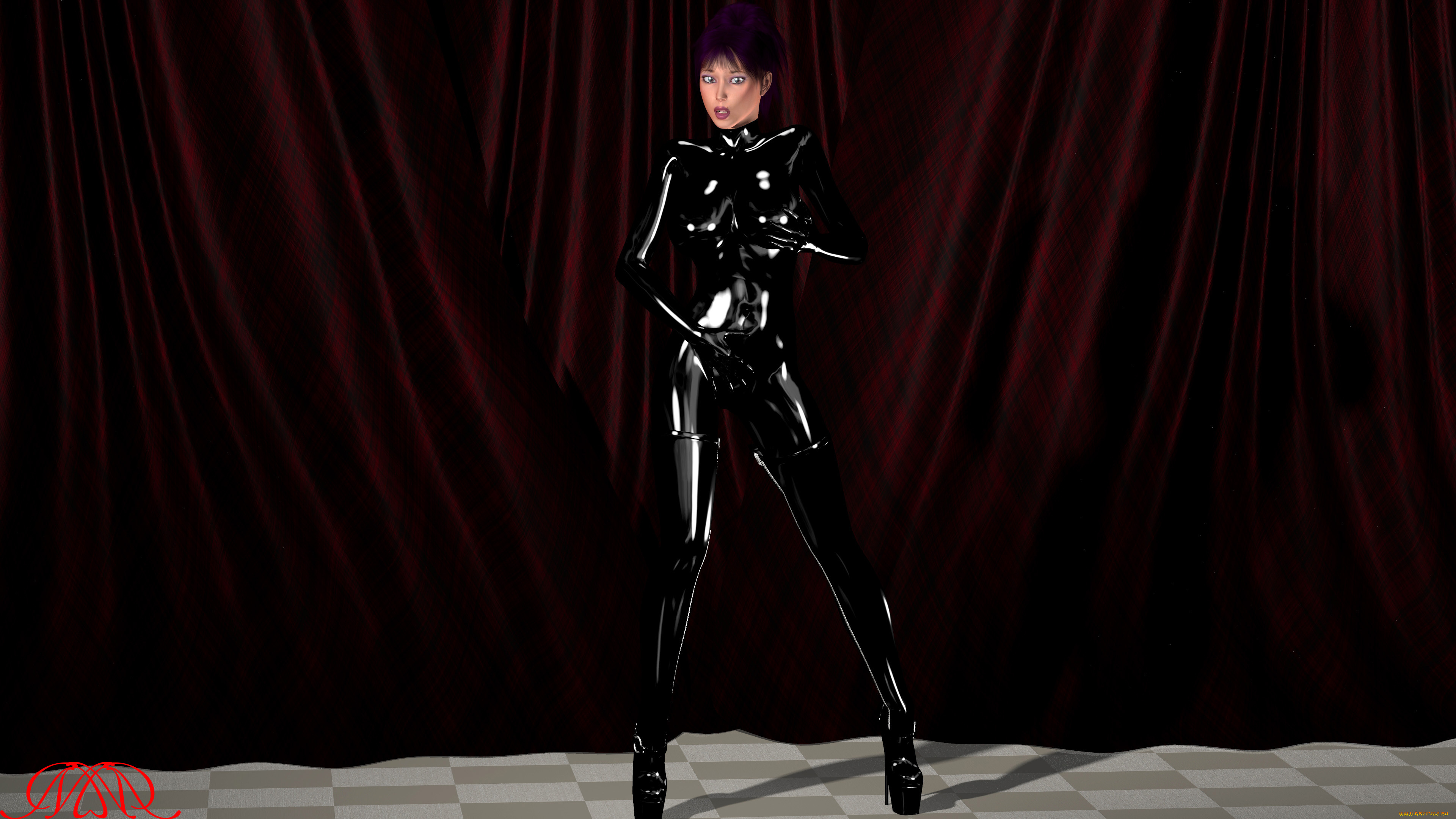 3д, графика, people, люди, латекс, девушка