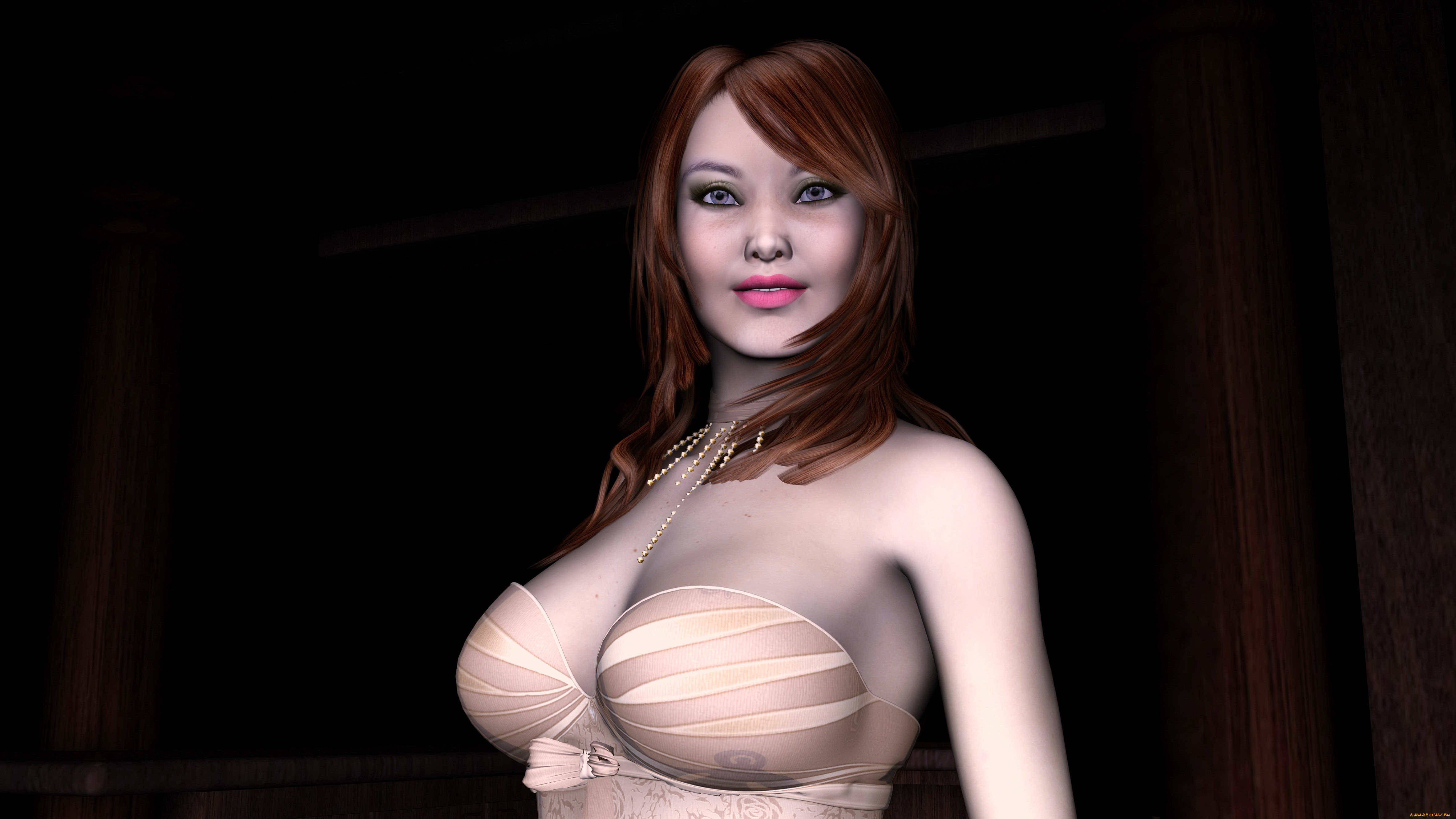 3д, графика, people, люди, девушка, улыбка