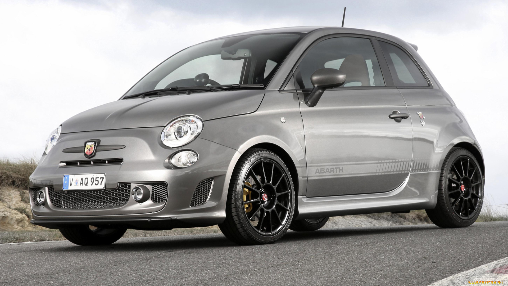 автомобили, fiat, abarth, 595, au-spec, competizione, серый, 2014г