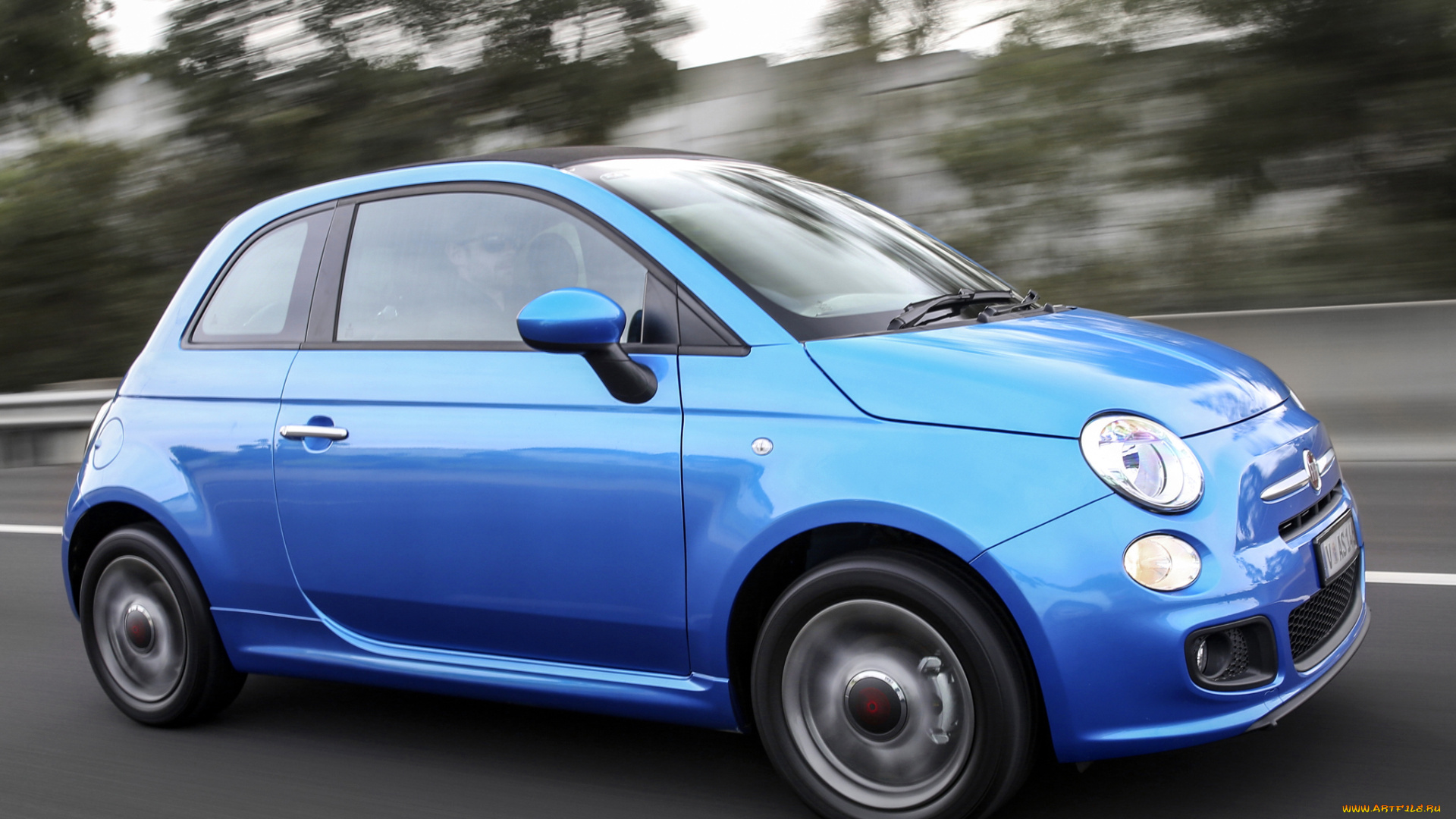 автомобили, fiat, au-spec, cabrio, 500s, синий, 2013г