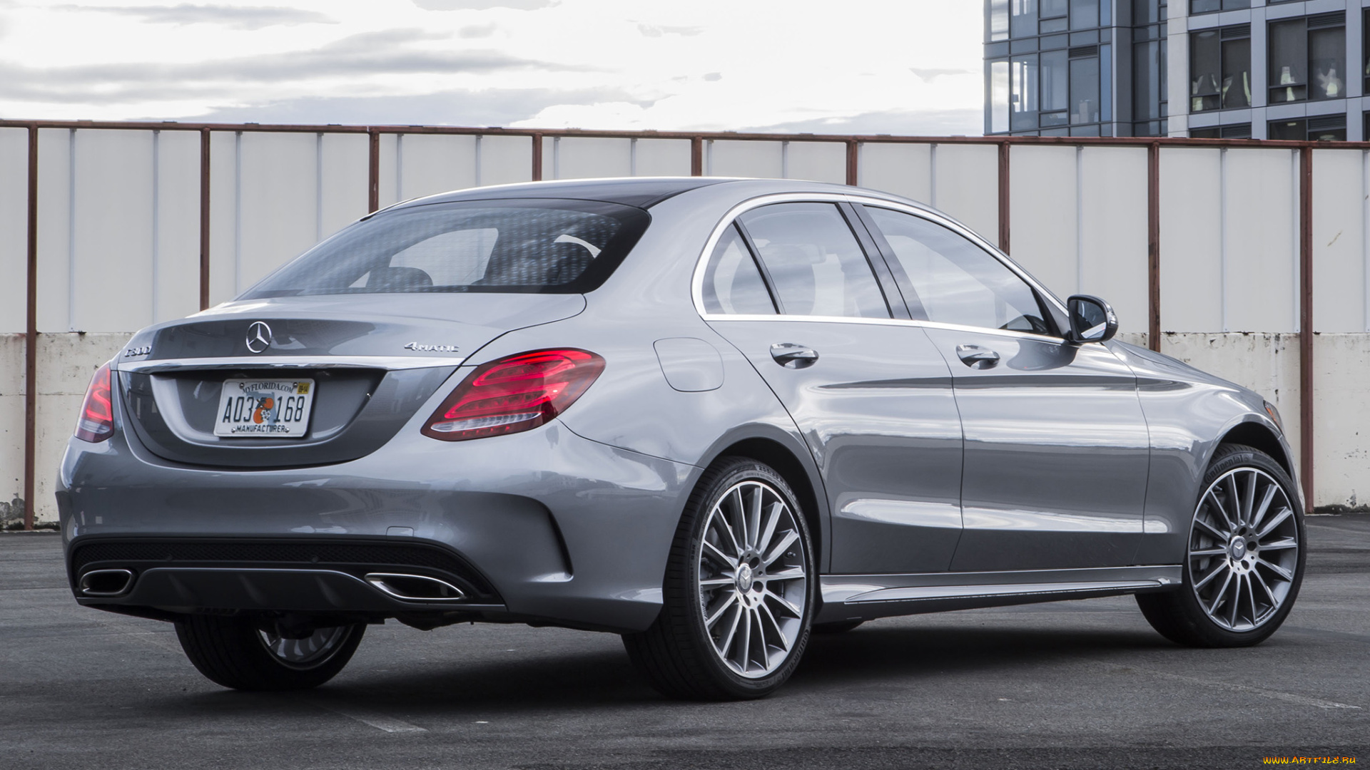 автомобили, mercedes-benz, 2015г, серый, c, 400, w205, us-spec, line, amg, 4matic