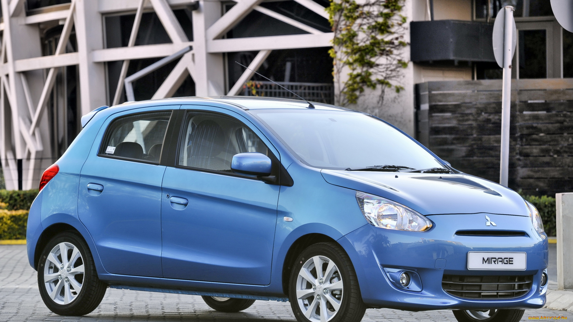 автомобили, mitsubishi, 2014г, za-spec, mirage, синий