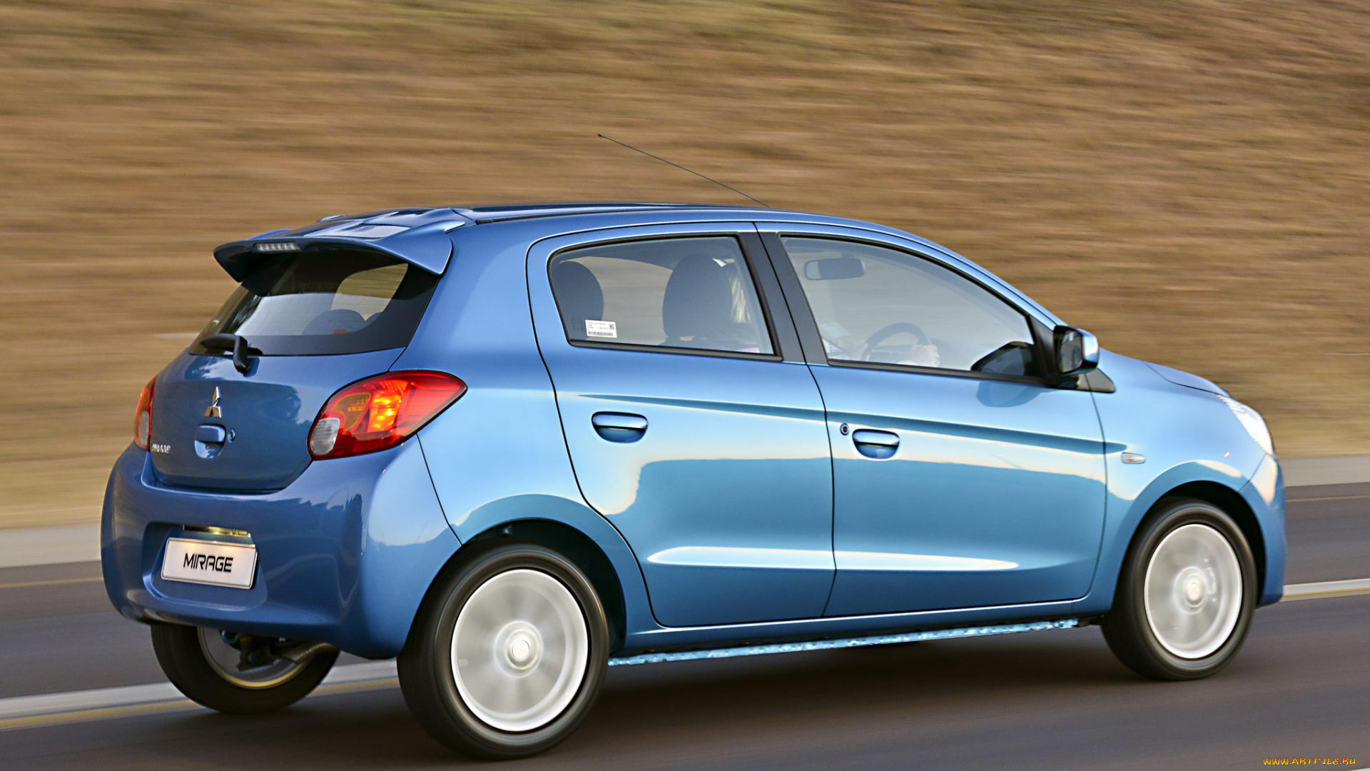 автомобили, mitsubishi, синий, 2014г, za-spec, mirage