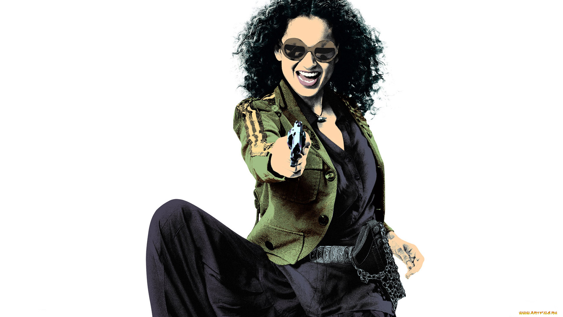 revolver, rani, рисованные, кино, оружие, взгляд, девушка