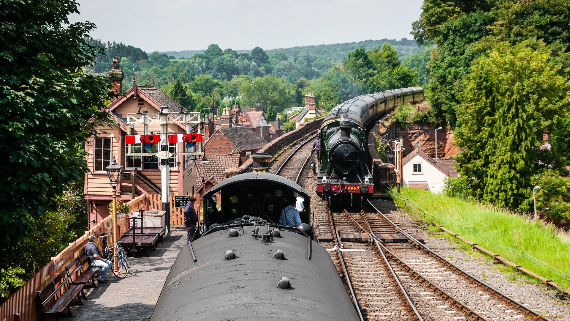 техника, паровозы, дорога, паровоз, железная, вагоны, рельсы