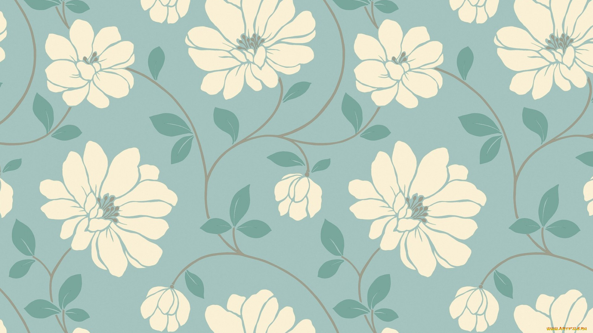 векторная, графика, цветы, бутоны