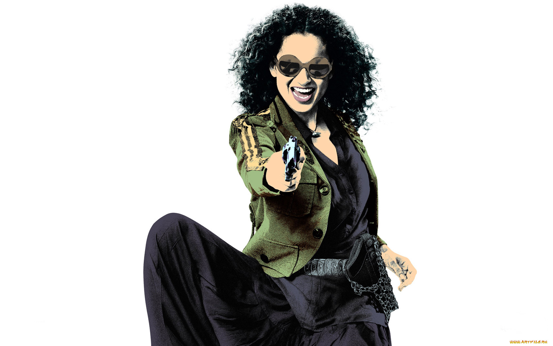 revolver, rani, рисованные, кино, оружие, взгляд, девушка