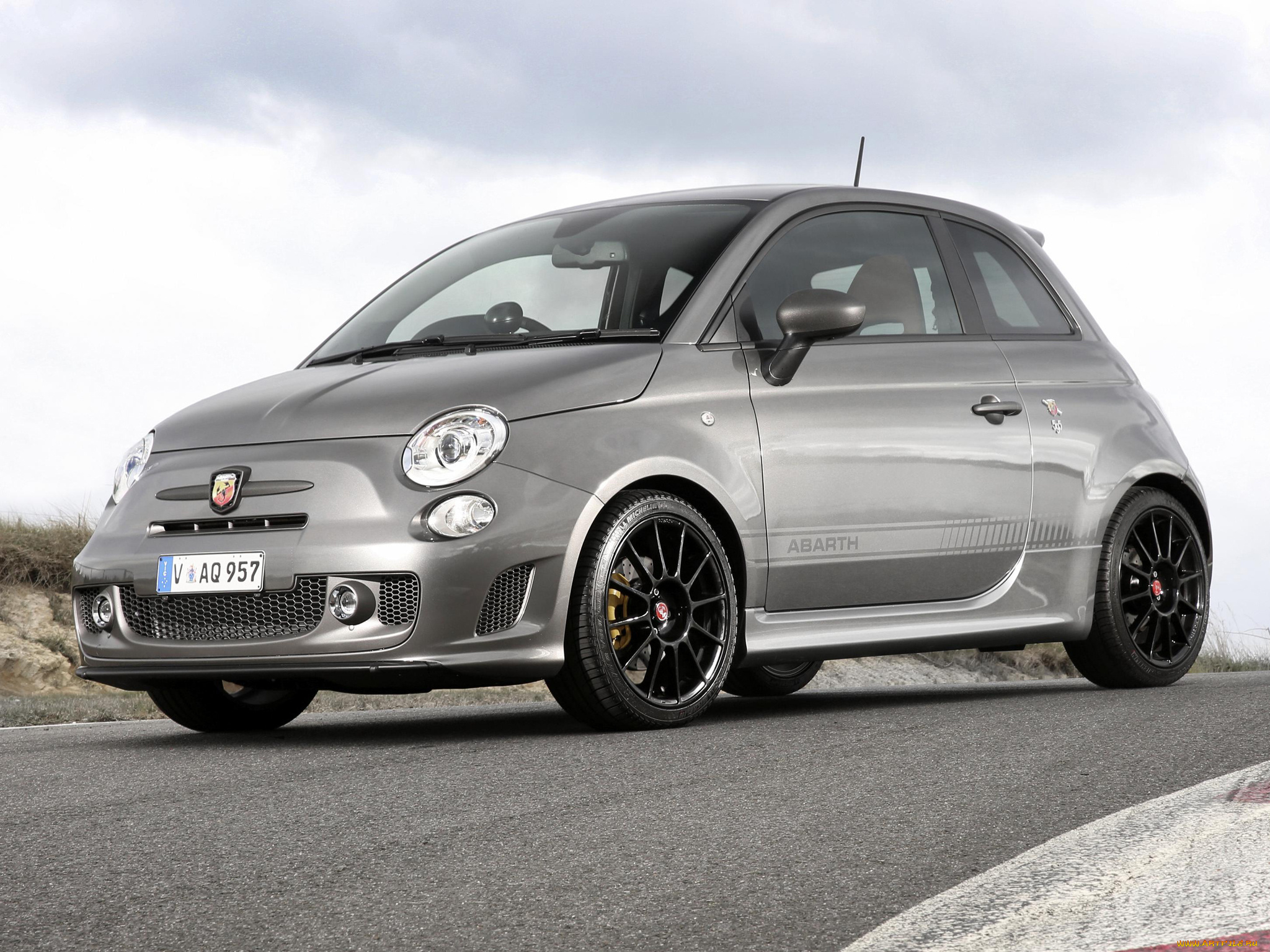 автомобили, fiat, abarth, 595, au-spec, competizione, серый, 2014г