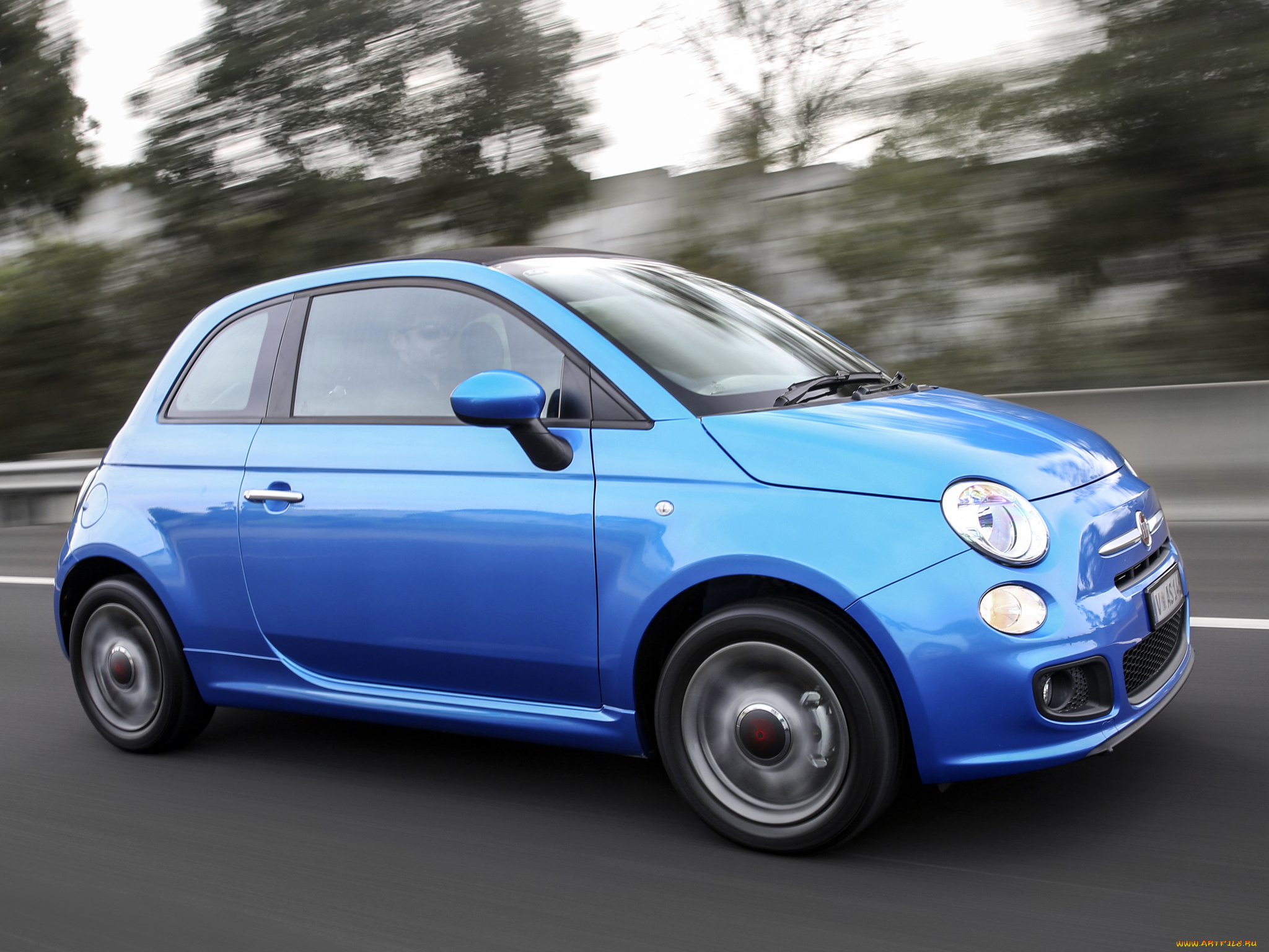 автомобили, fiat, au-spec, cabrio, 500s, синий, 2013г