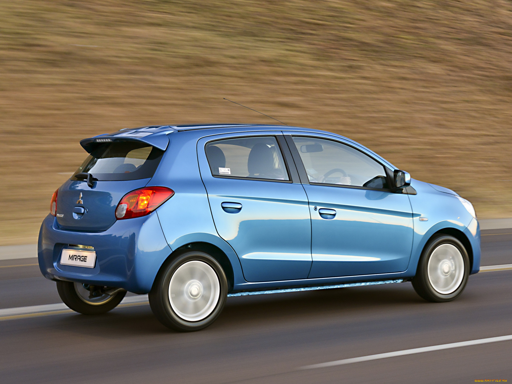 автомобили, mitsubishi, синий, 2014г, za-spec, mirage