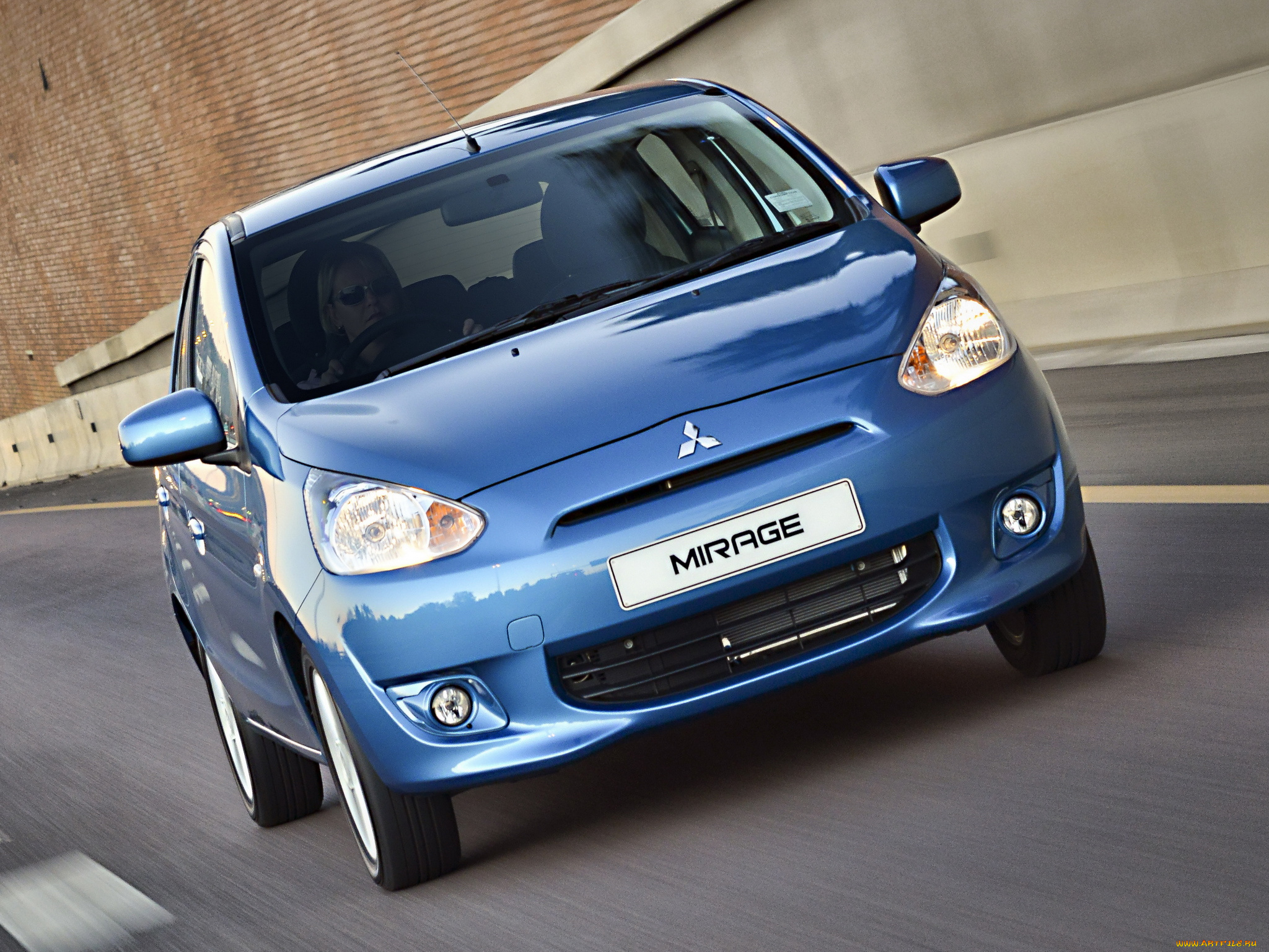 автомобили, mitsubishi, za-spec, синий, mirage, 2014г