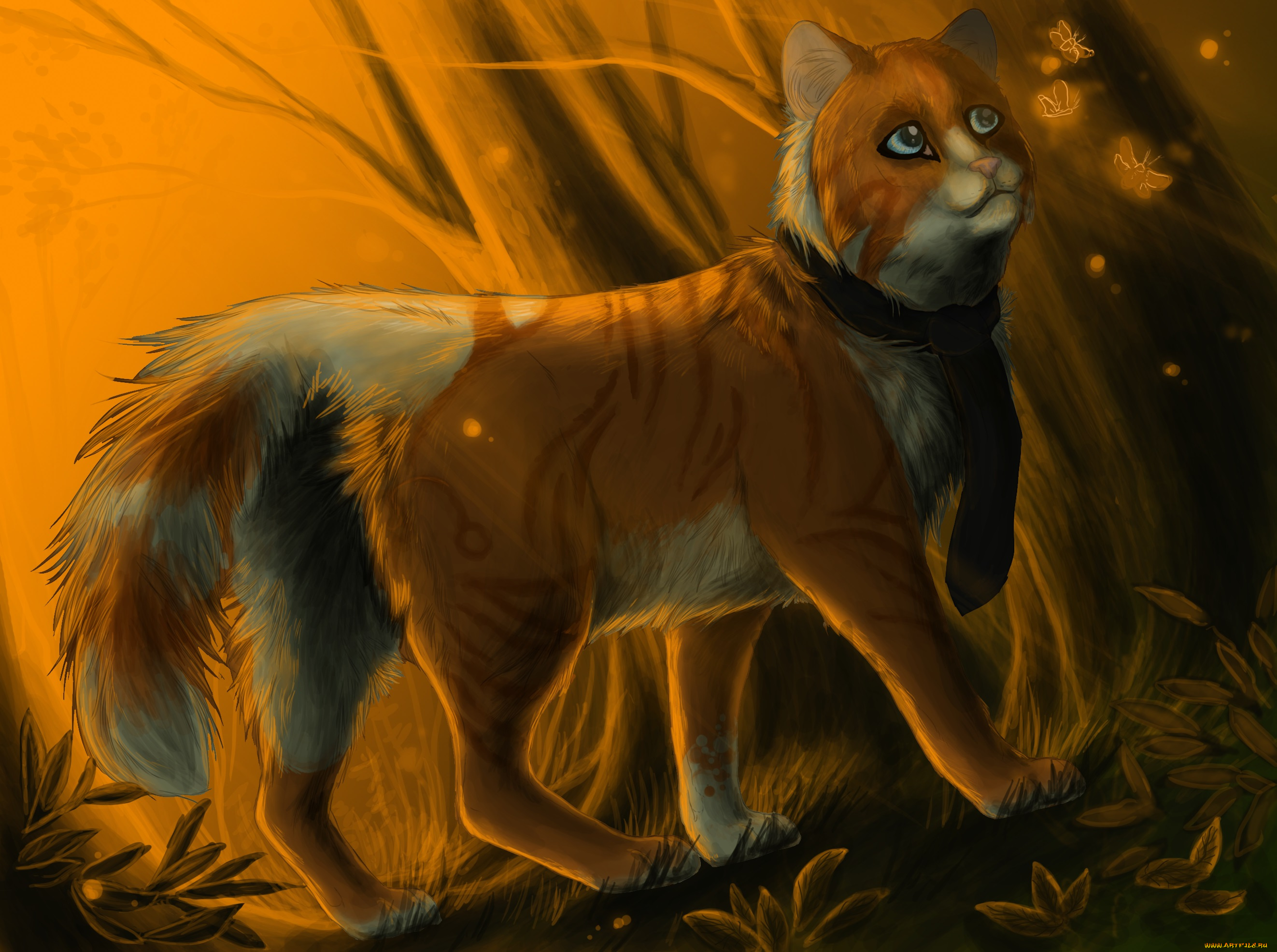 рисованные, животные, , коты, кот