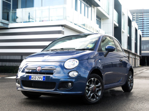 обоя автомобили, fiat, синий, 500s, au-spec, 2013г