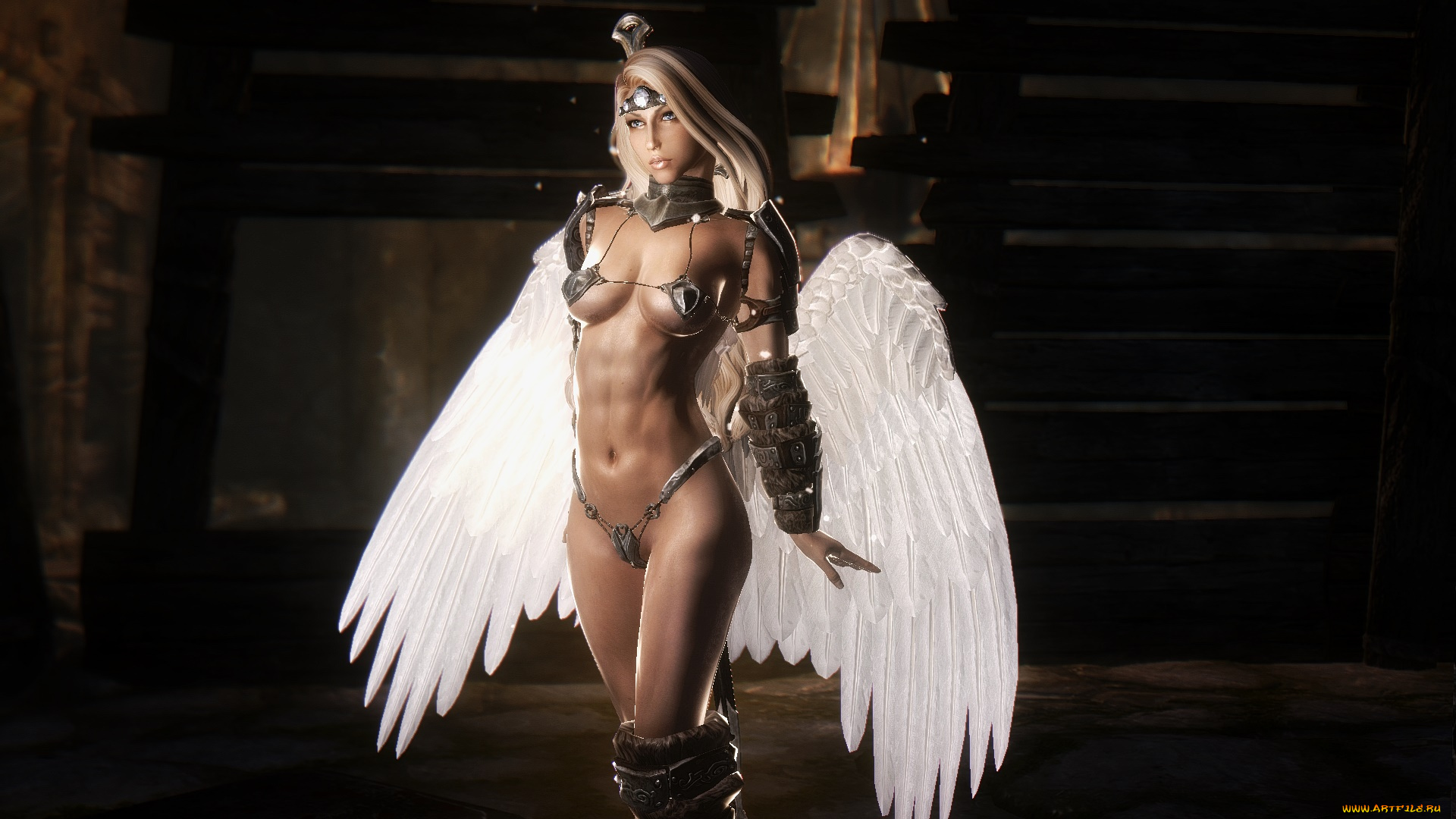 3д, графика, ангел, , angel, девушка, взгляд, фон