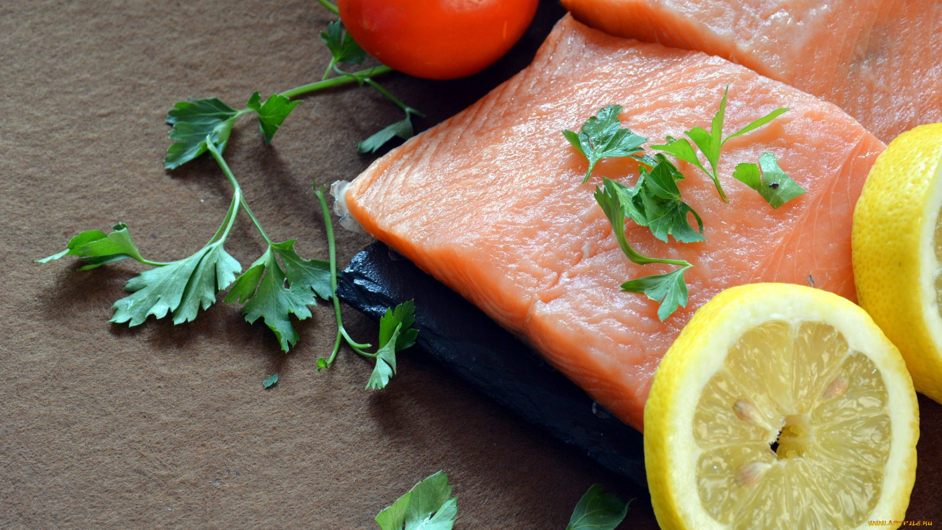 еда, рыба, , морепродукты, , суши, , роллы, петрушка, помидор, лимон, зелень, цитрусовые, кусок