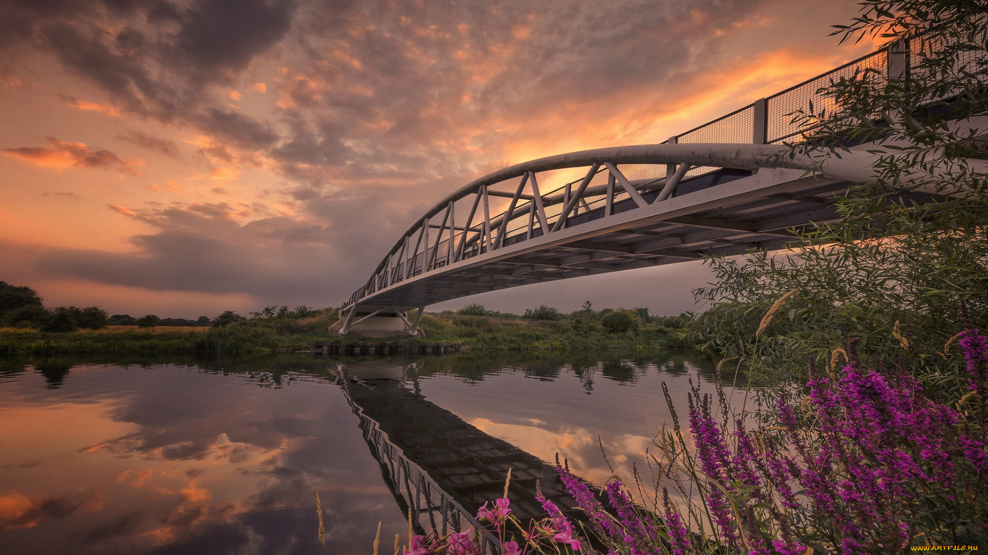 природа, реки, озера, рассвет