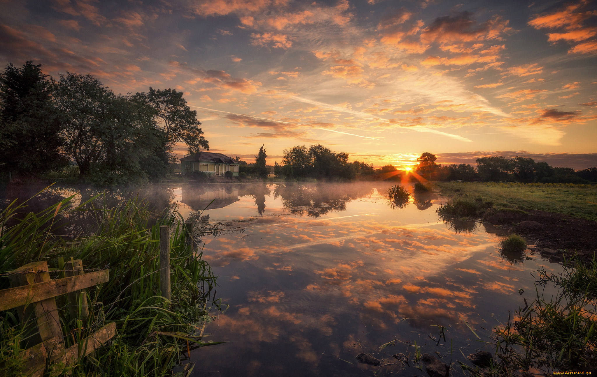 города, -, пейзажи, рассвет