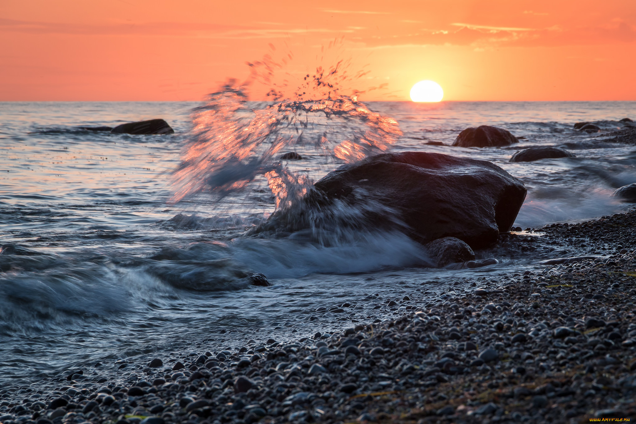 природа, побережье, простор