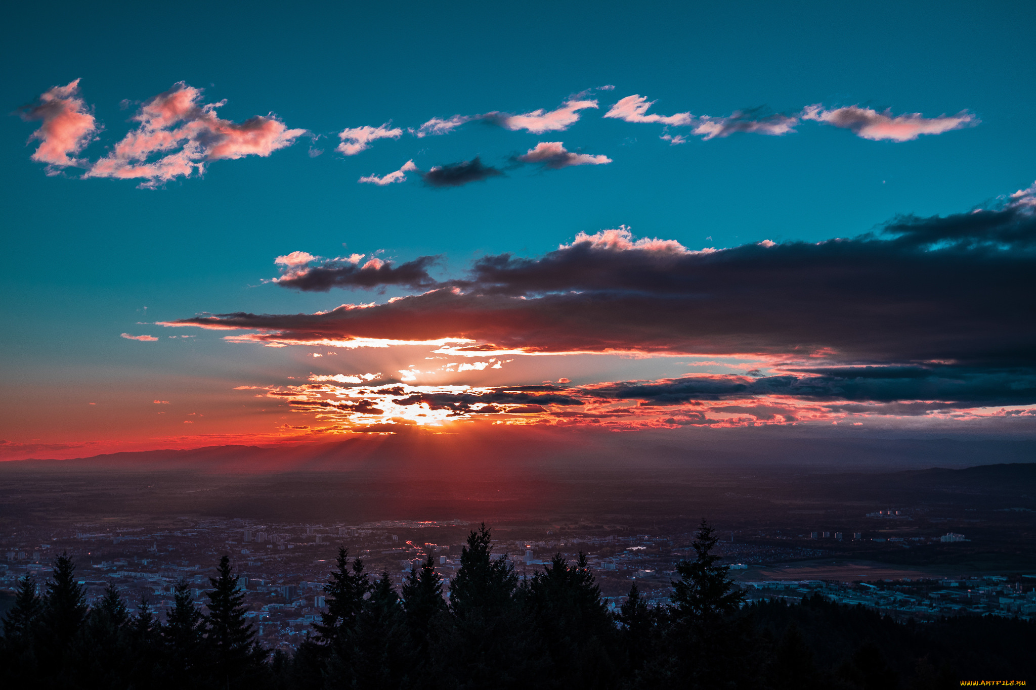 природа, восходы, закаты, закат