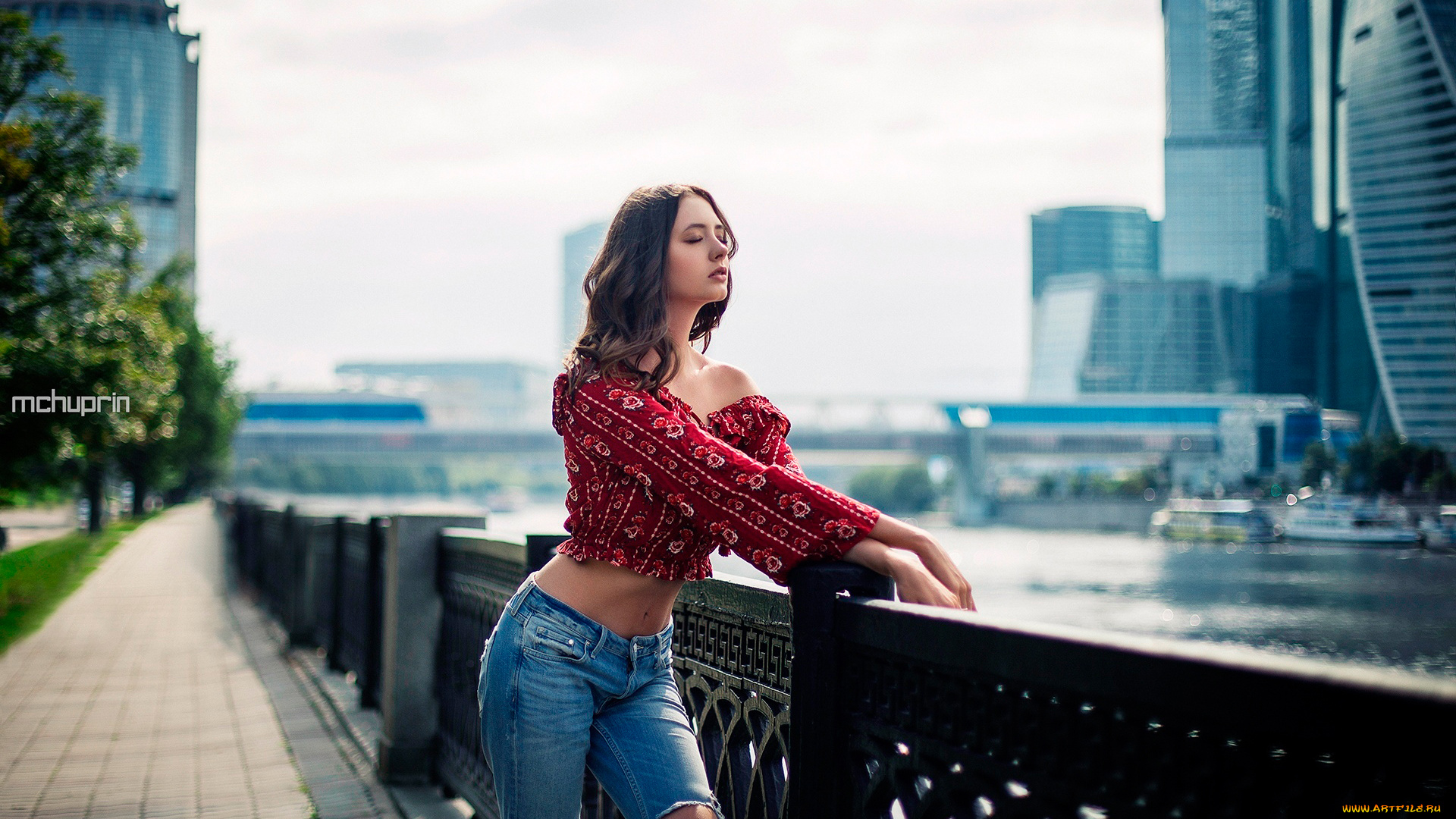 disha, shemetova, девушки, -unsort, , брюнетки, темноволосые, городской, пейзаж, disha, shemetova, рваные, джинсы, портрет, женщины, на, открытом, воздухе, закрытые, глаза, река, wallhaven, москва