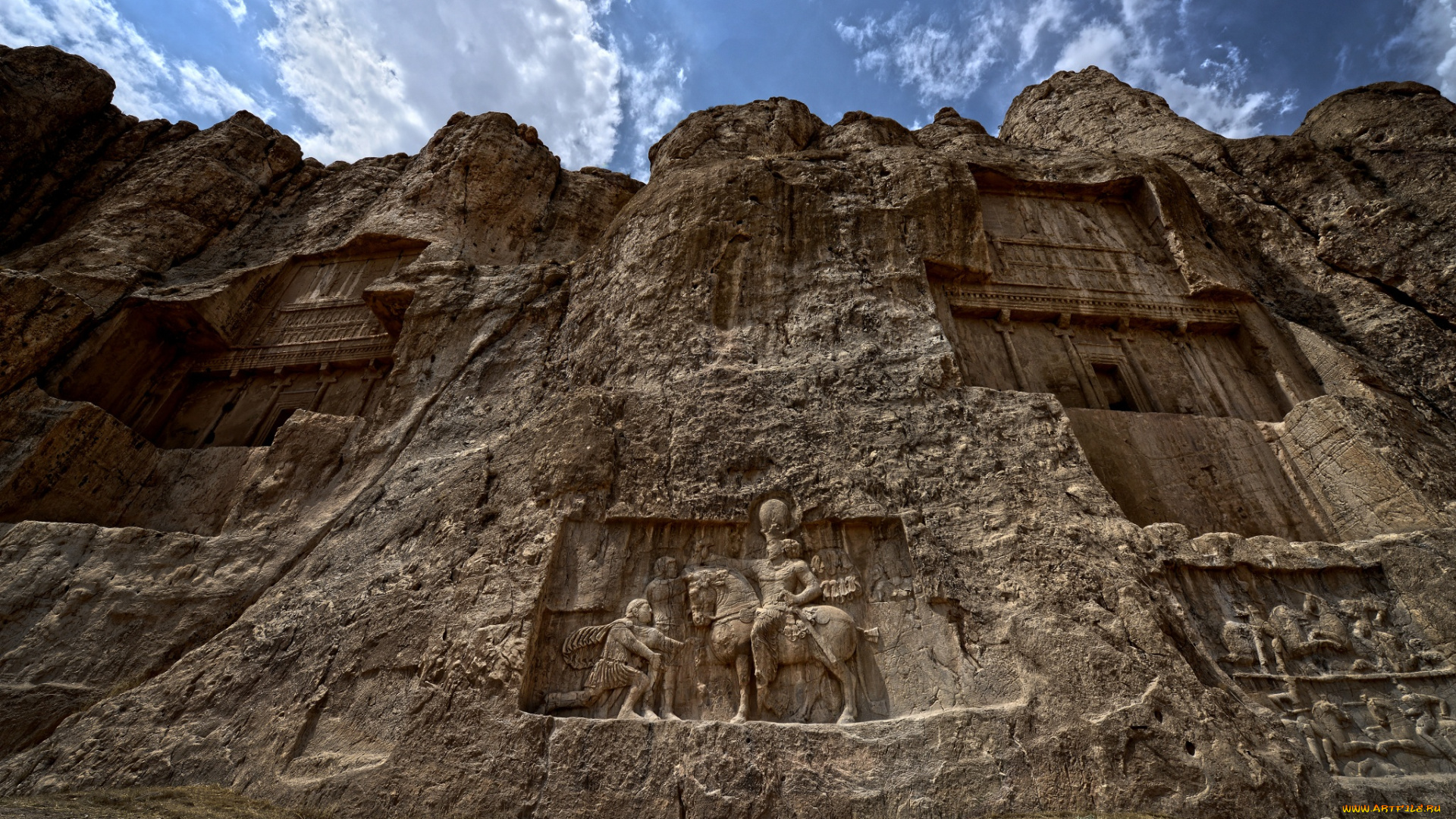 разное, элементы, архитектуры, на, открытом, воздухе, скала, история, иран