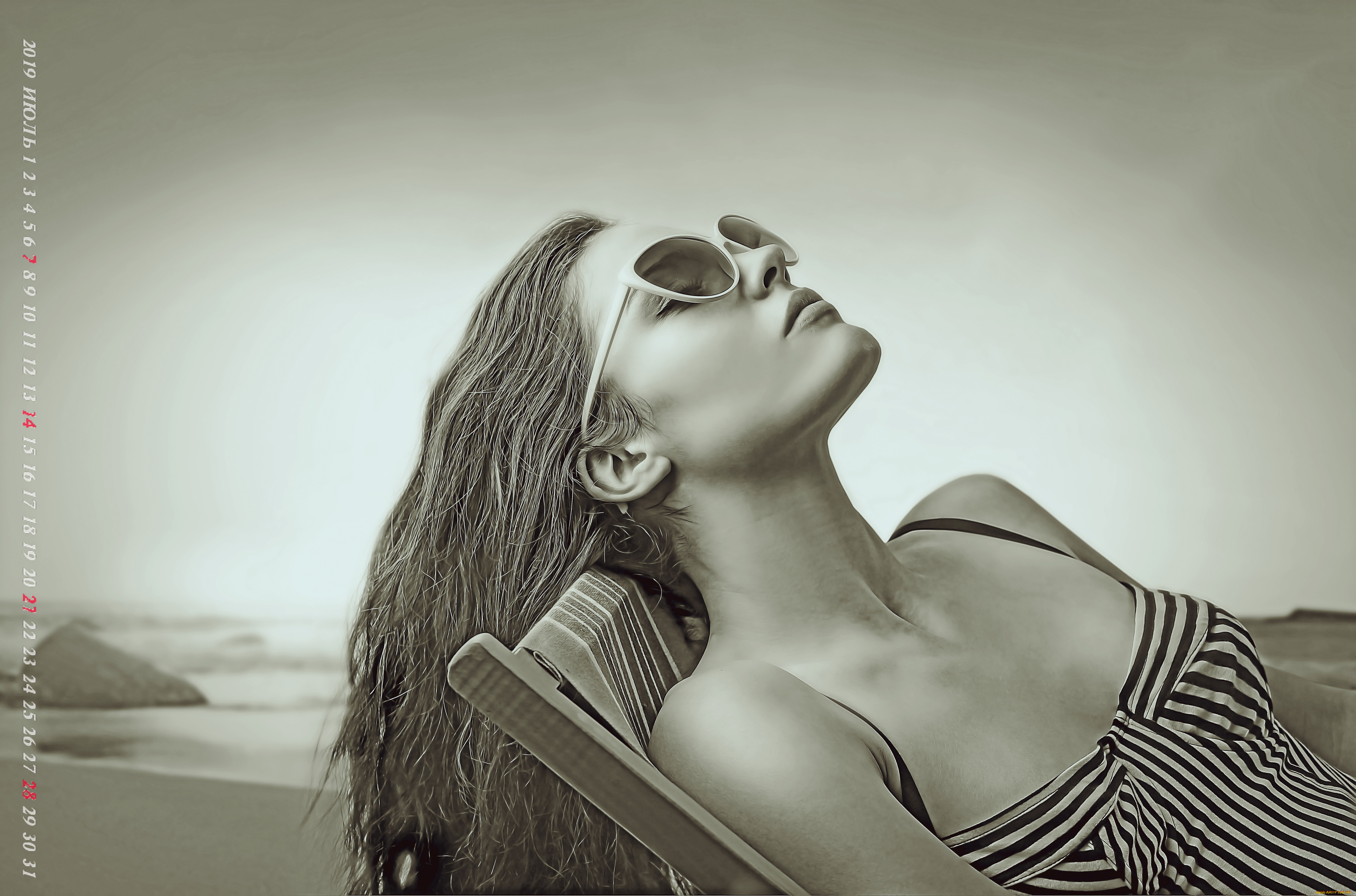 календари, компьютерный, дизайн, 2019, calendar, женщина, стул, отдых, девушка, очки